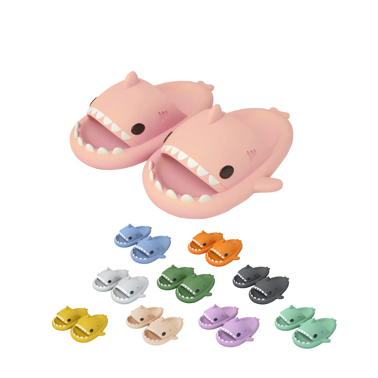LEZIRTOI Women's Shark Slippers - Non-Slip Soft EVA Shower Slides for Adults, Cute Beach Shoes for Women & Men - Perfect for Bathroom, Poolside, and Summer Vacation Comfort