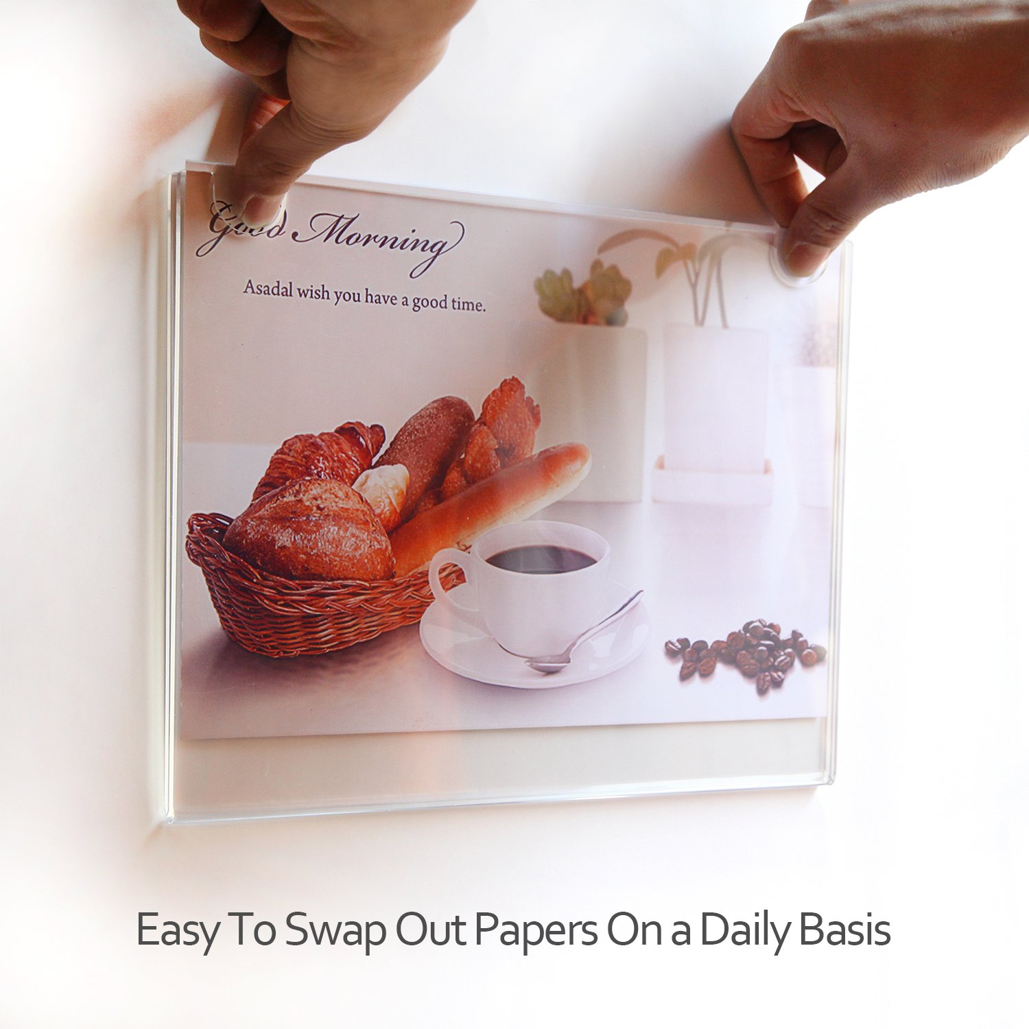 NIUBEE 11x17 Horizontal Acrylic Sign Holder - Clear Poster Picture Frame for Paper - Perfect for Retail Displays, Restaurants & Office Signage