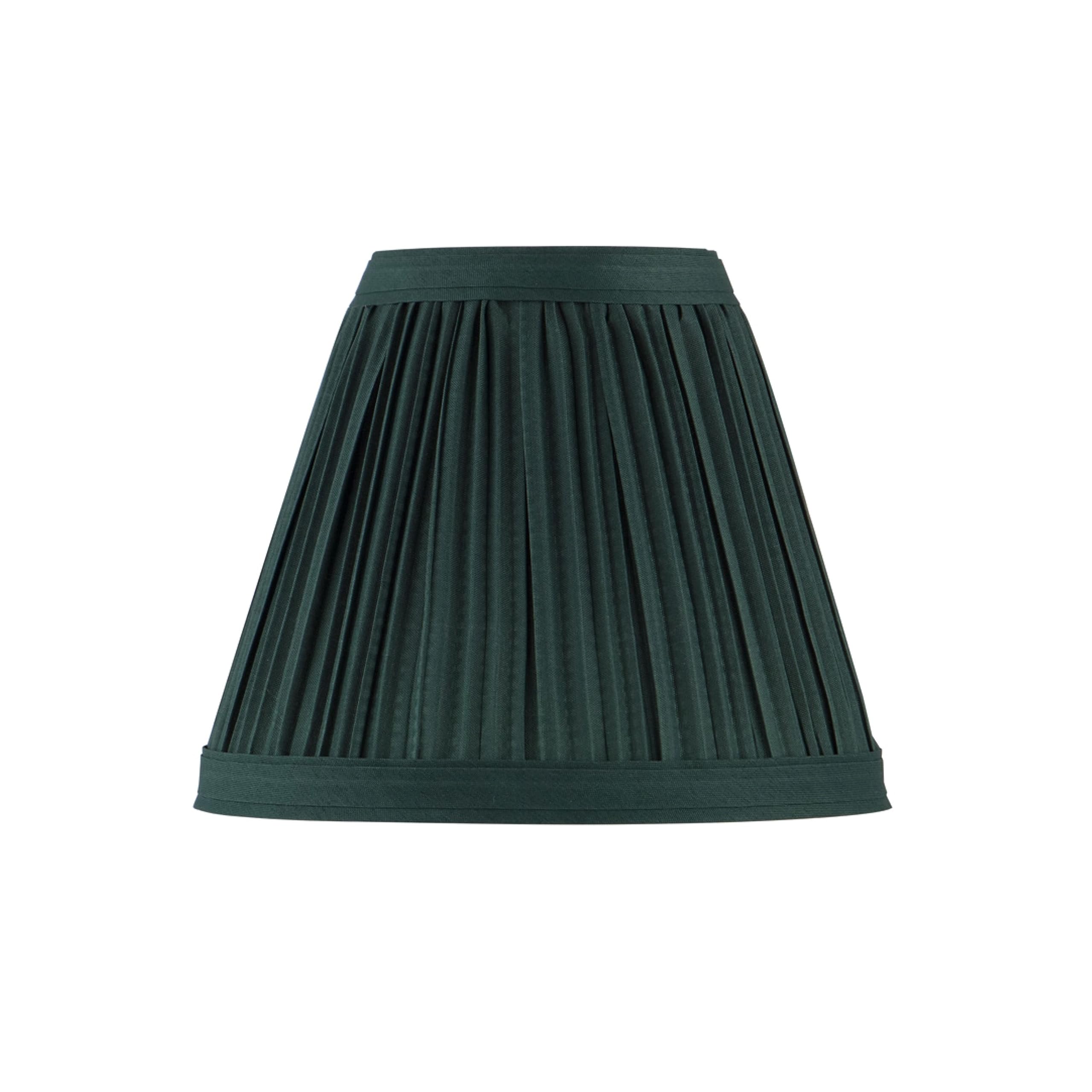 Aspen Creative 33123-2 Small Pleated Empire Chandelier Clip-On Lamp Shade, Hunter Green, 3