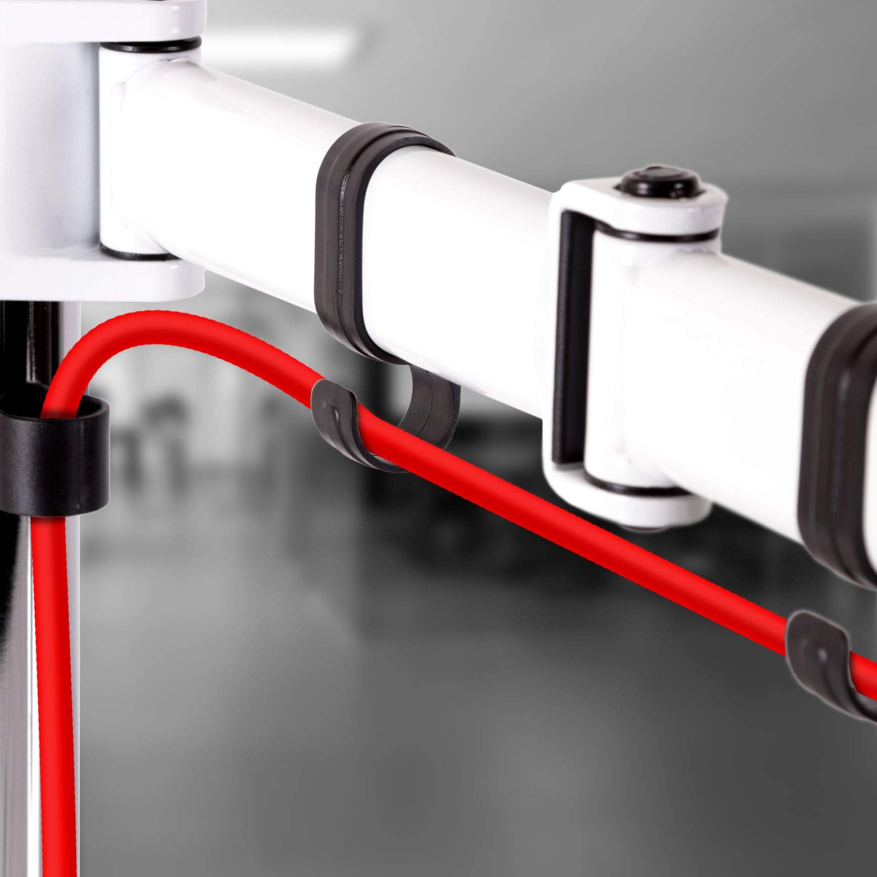 Duronic DM252 WE Dual Monitor Stand - Adjustable White Twin Monitor Arm for 13-27