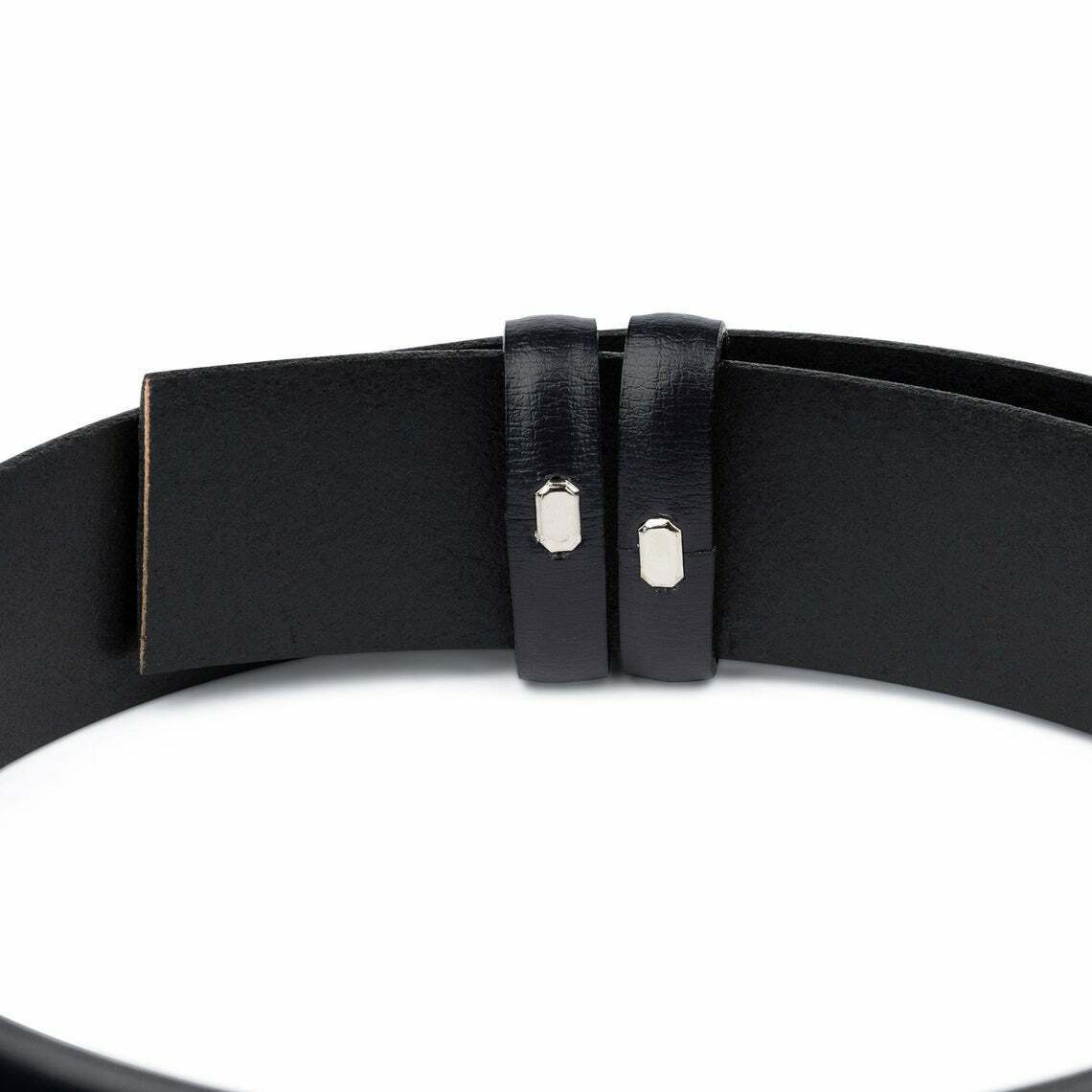 Genuine Leather Belt for Men - Navy Blue 35mm Strap Without Buckle | Premium Replacement Belt for Dunhill & Dress Pants | Office, Business Casual & Formal Wear