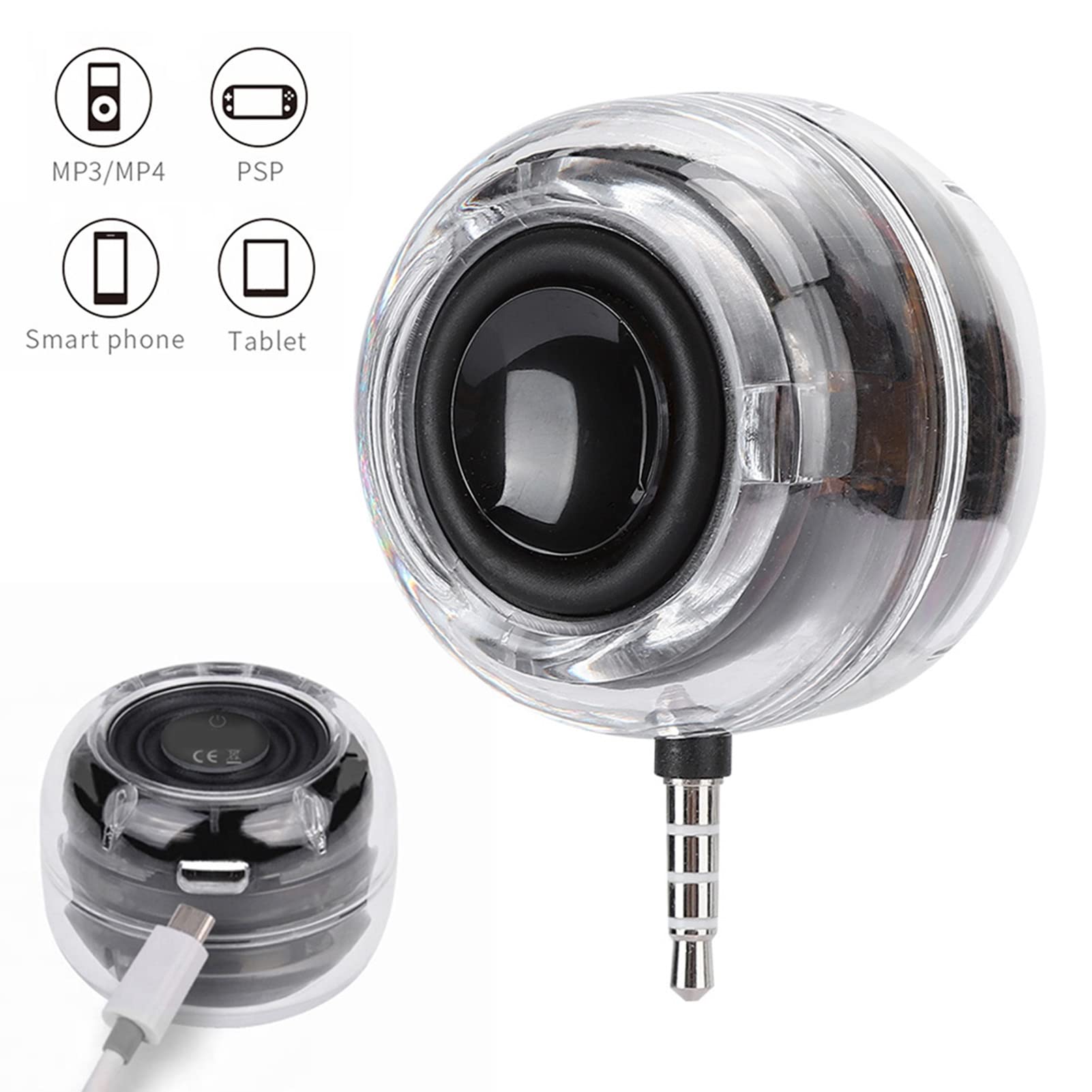 Portable 2W USB Speaker with Aux - for Phone, Laptop, Car & Travel