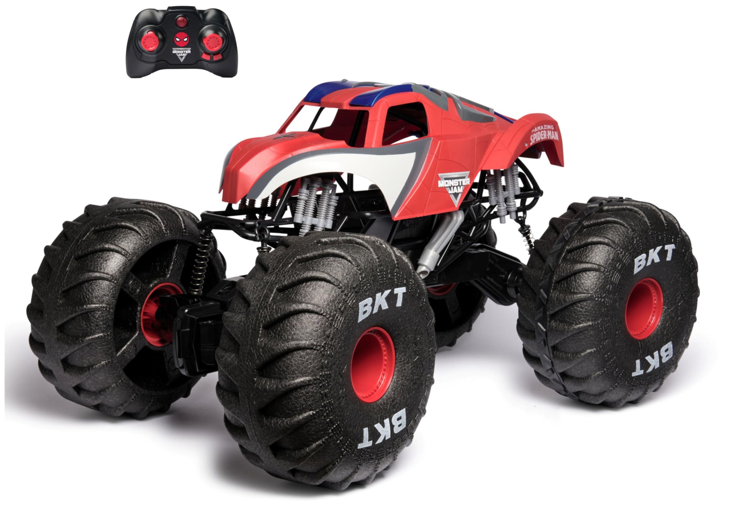 Monster Jam Marvel Mega Spider-Man RC Monster Truck - 1:6 Scale All-Terrain Remote Control Vehicle (Over 2 Feet Long) | Superhero Toy for Kids Ages 4+ | Birthday Gifts, Outdoor Play & Action Figure Battles
