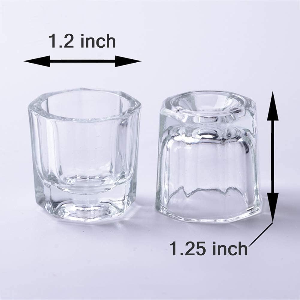 **Nail Art Dappen Dish - Clear Glass Monomer Liquid Bowl & Powder Holder for Acrylic Nails (Pack of 1) - Perfect for Salon, DIY Manicures & Professional Nail Artists**
