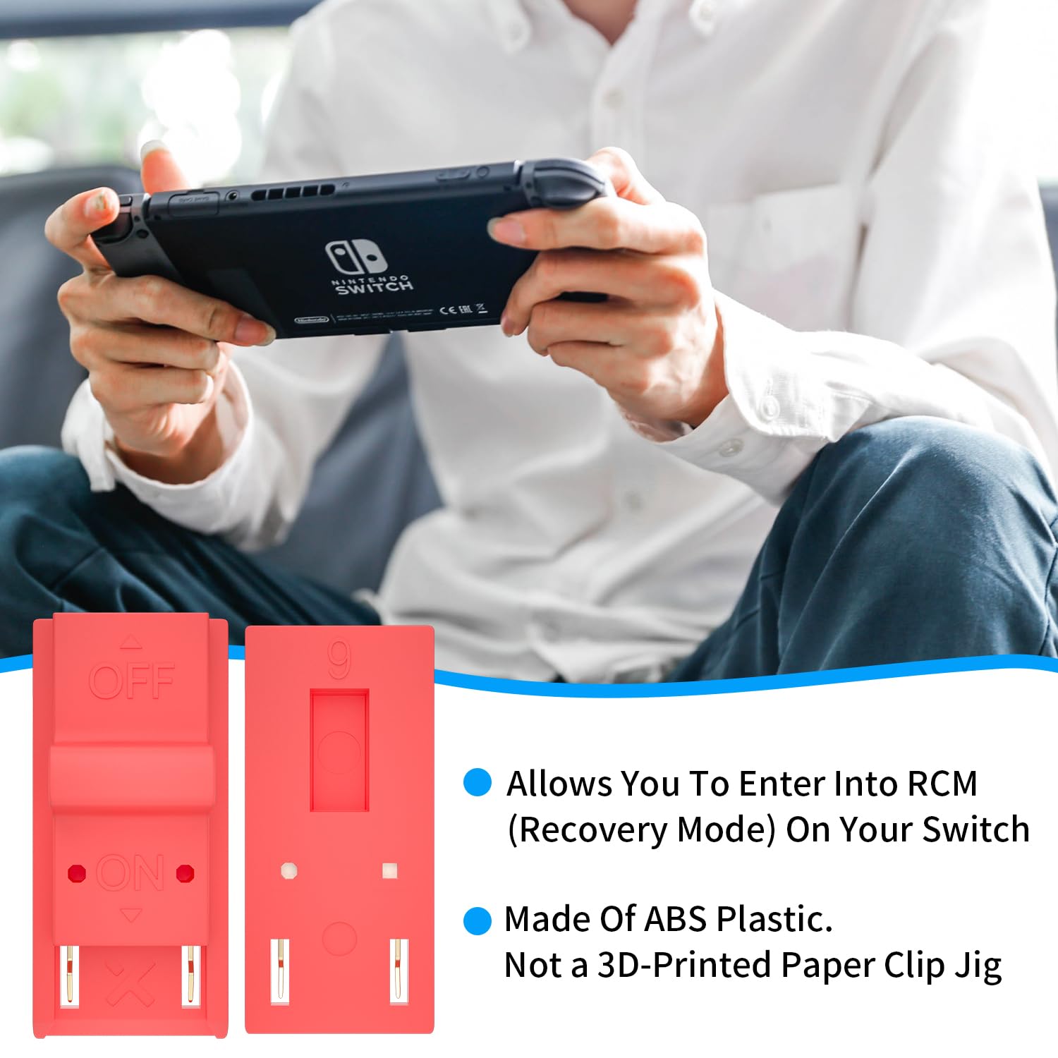 RGEEK RCM Jig Tool for Nintendo Switch - Short Circuit Modding Device for SX OS & Homebrew - Play GBA/FBA & Retro Games - Perfect for Game Modifications & Emulator Setup