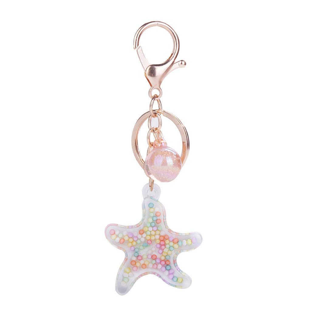 Five-Pointed Star Keychain - Cute Metal Key Ring for Women & Men - Perfect for House Keys, Car Keys, Backpacks & Gift Giving
