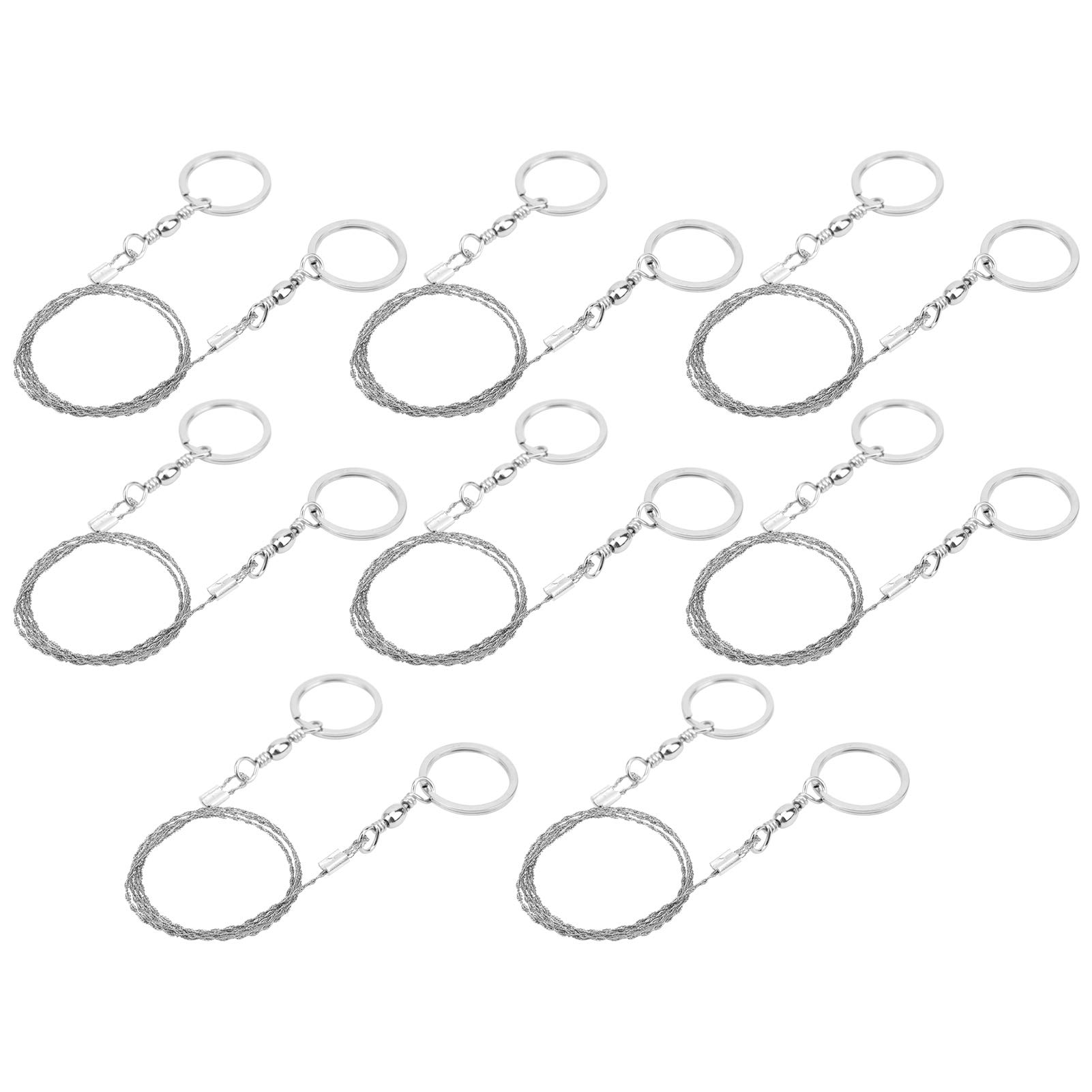 Keenso 8-Piece Survival Wire Saw Kit - Stainless Steel Camping Chainsaw for Outdoor Emergencies & Bushcraft | Perfect for Hiking, Backpacking & Wilderness Survival