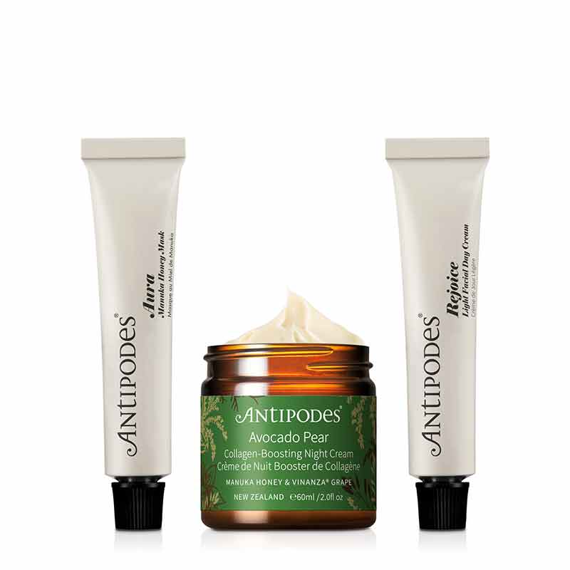 Antipodes Collagen Boost Skincare Gift Set - Organic Anti-Aging Face Cream & Serum for Women - Perfect for Daily Skincare Routine & Gifts