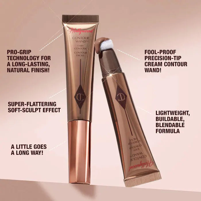 Charlotte Tilbury Hollywood Contour Wand - Cream Bronzer & Highlighter Stick for Face Contouring | Buildable, Blendable Formula for Natural Glow | Perfect for Everyday Makeup & Special Occasions