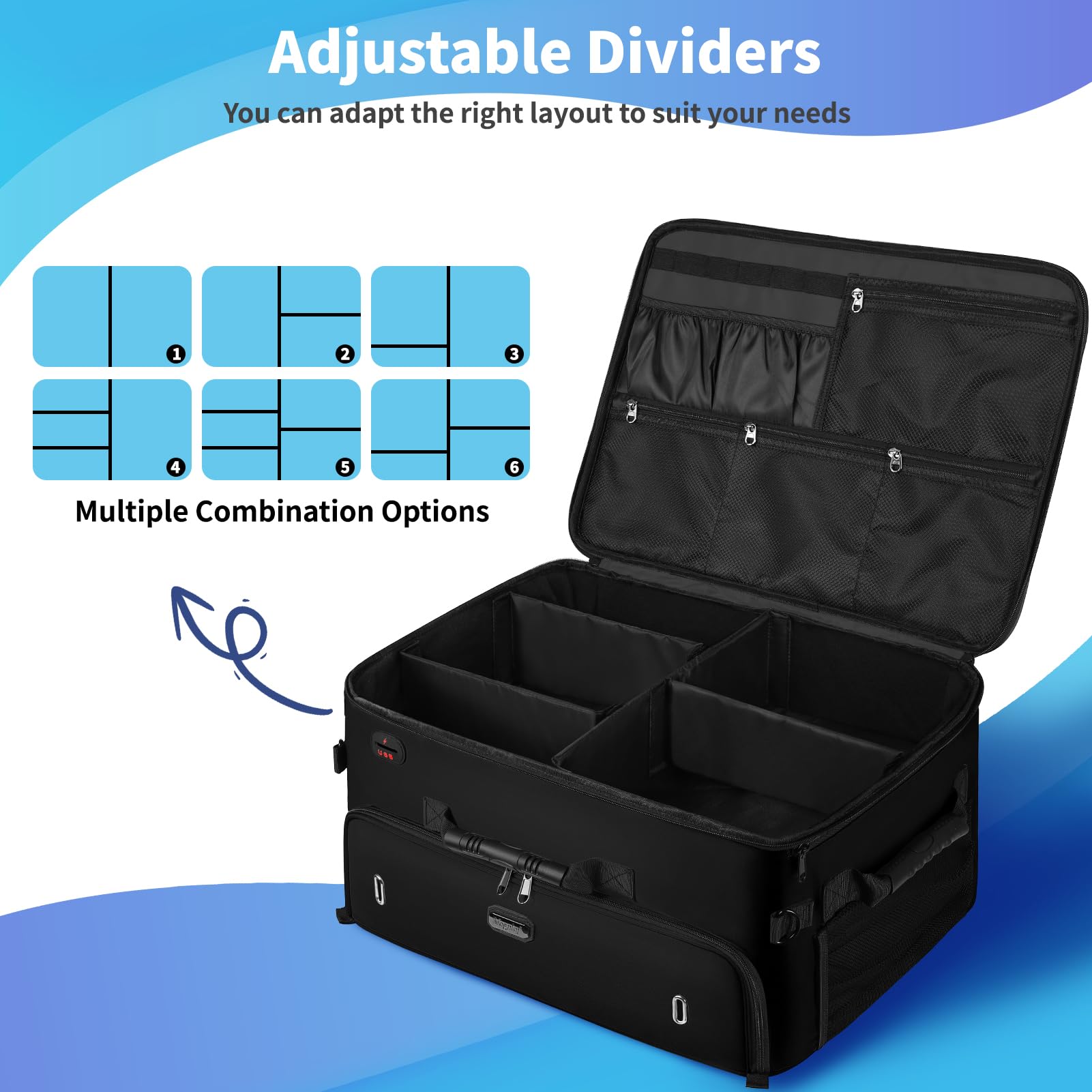 Mogplof Extra Large 2 Layer Golf Trunk Organizer - Water-Resistant Durable Golf Bag for Shoes, Balls, Tees & Accessories (20