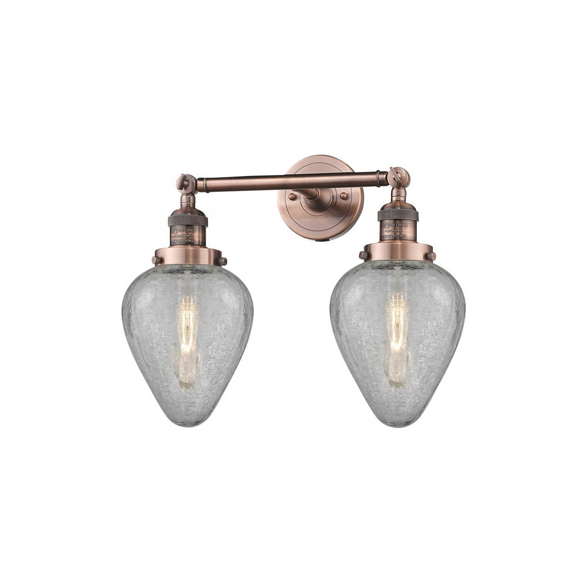 Innovations Lighting 208-AC-G165-LED Geneseo 2-Light Bathroom Vanity Light - Franklin Restoration Collection - Perfect for Modern Bathroom Makeovers & Vintage Style Home Decor