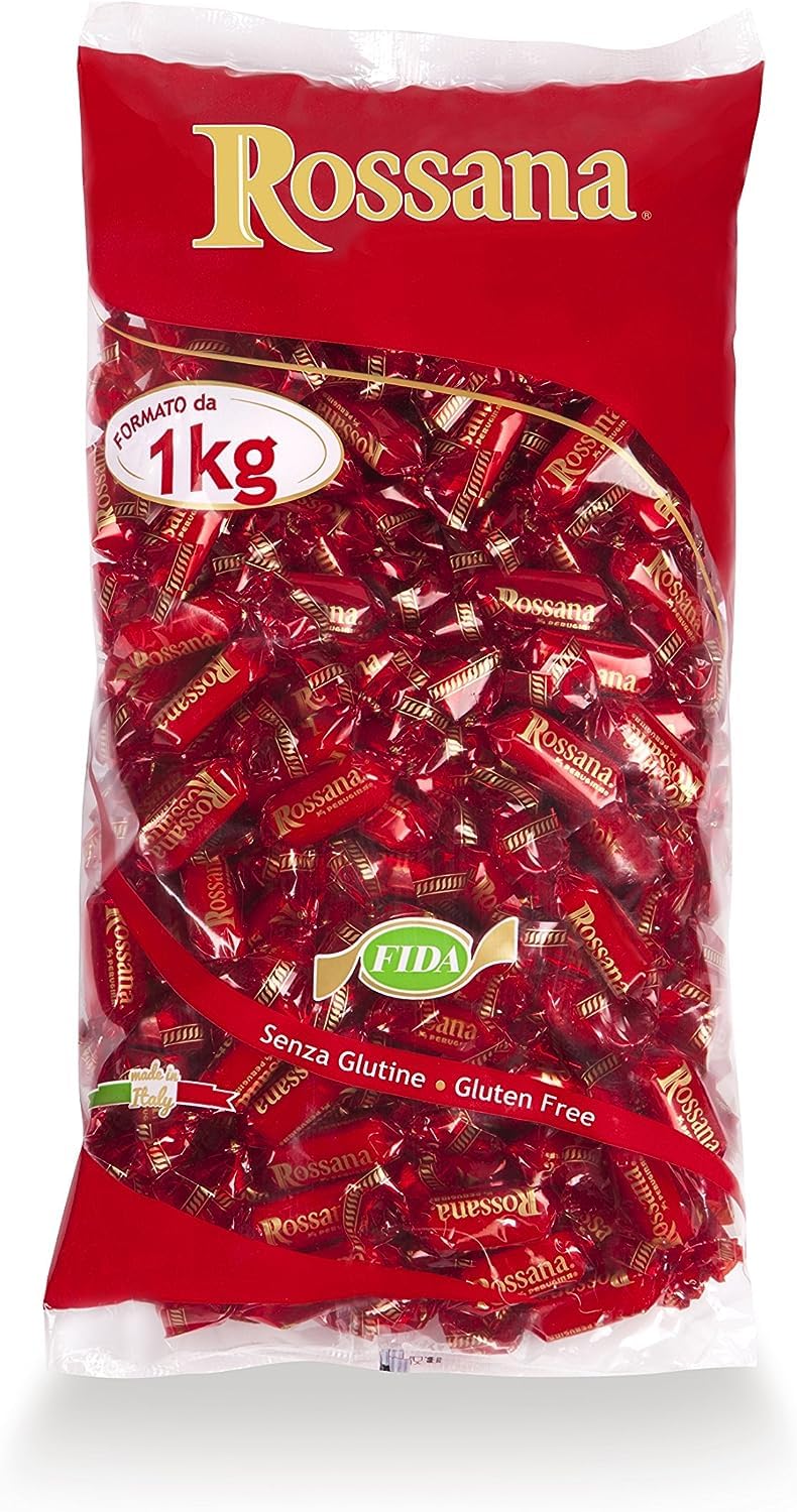 Fida Rossana Candy Assorted Flavors - 2.2Lb (1Kg) Medium Bag - Perfect for Parties, Gifts & Office Snacks