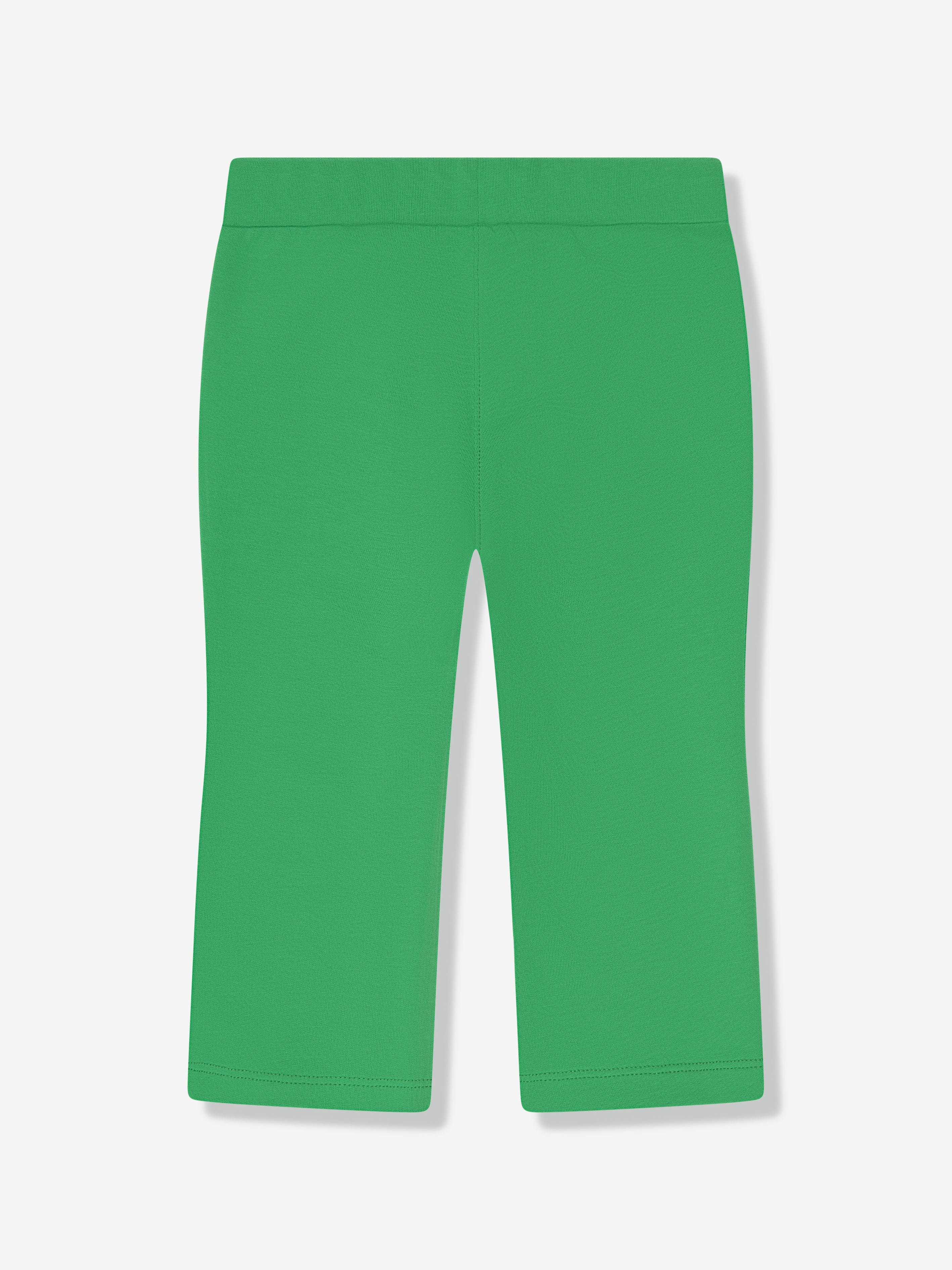 Aigner Baby Girls Logo Joggers - Green Cotton Jogger Pants with Embroidered Logo for Toddlers | Perfect for Playdates, Daycare & Casual Outings