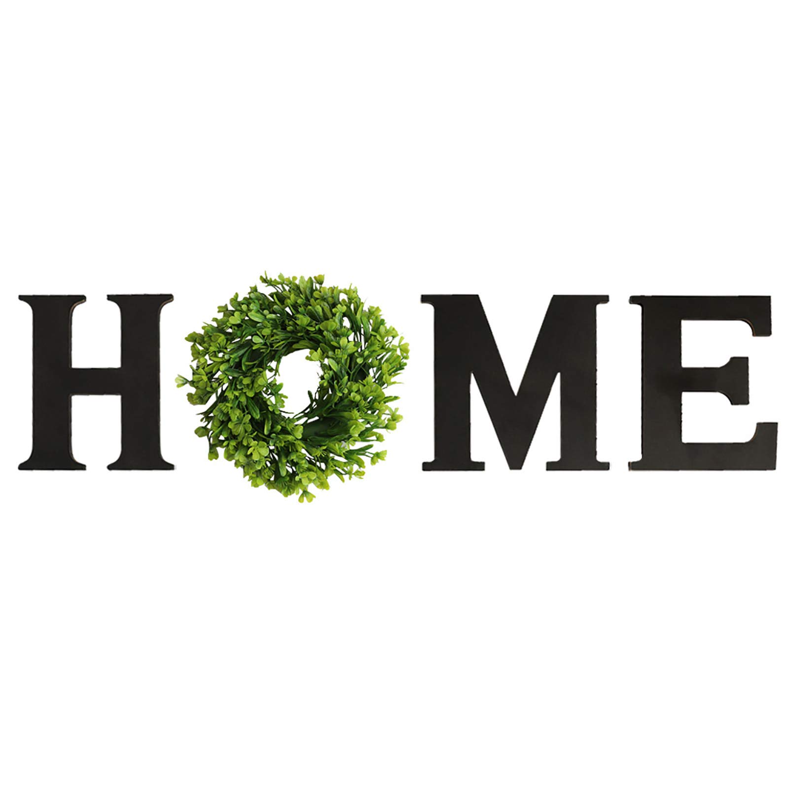 Toyfun Wooden Home Sign Wall Hanging Decor with Artificial Eucalyptus Wreath - Rustic Farmhouse Style Letters for Living Room, Dining Room & Housewarming Gifts | Perfect for Farmhouse Decor, Wedding Decorations & Cozy Home Ambiance