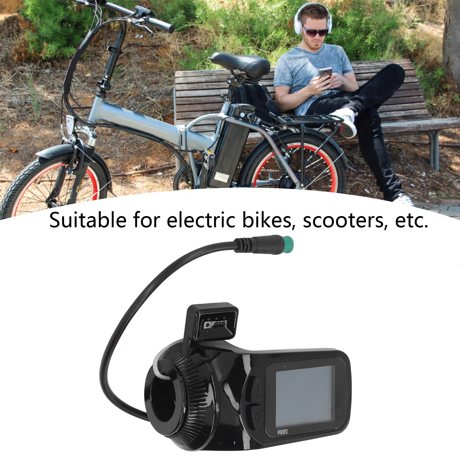 24V-60V Electric Bike LCD Display Panel - Waterproof Ebike Speedometer with Connector for Scooter & E-Bike Modification | Perfect for Commuting, Off-Road Adventures & Urban Riding