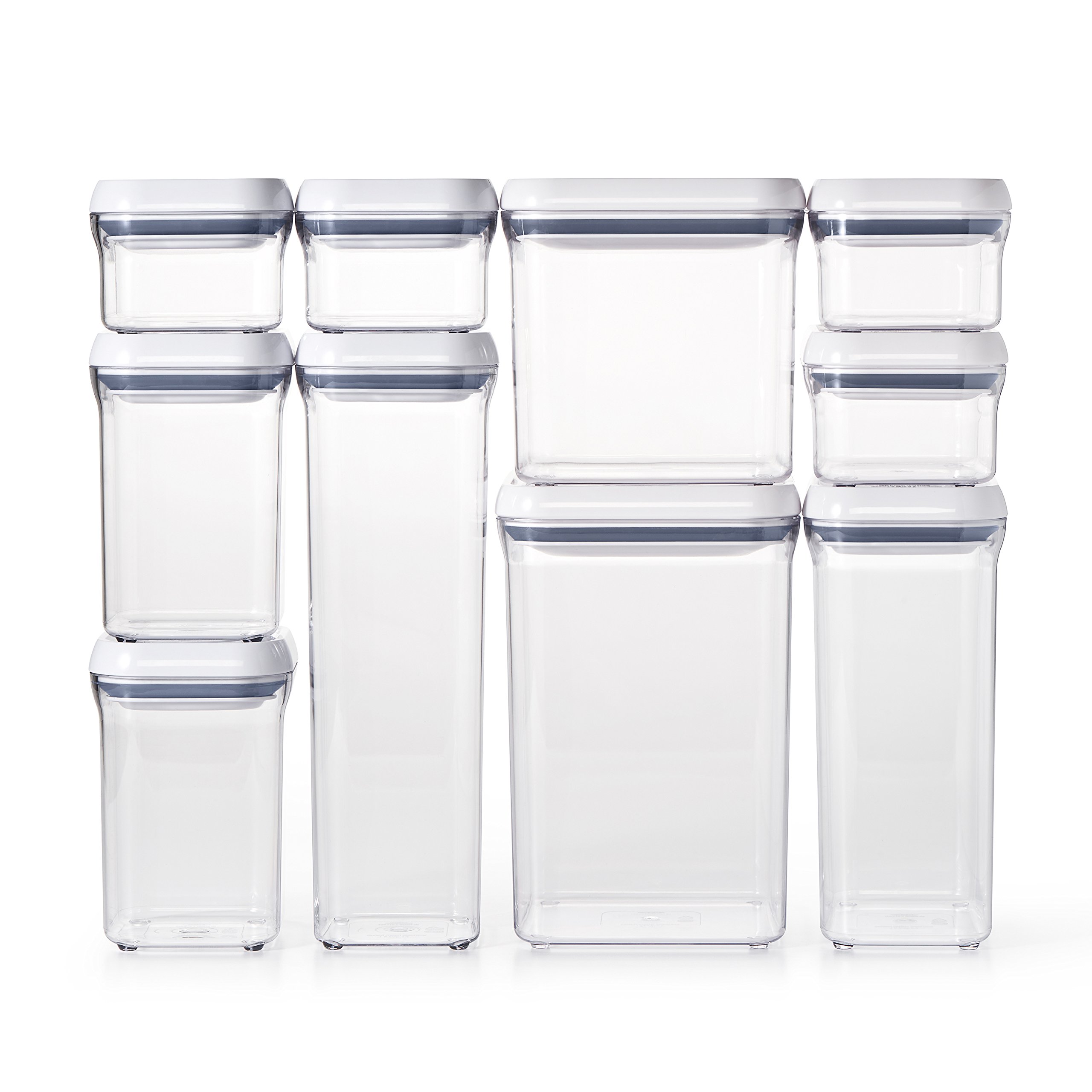 OXO Good Grips 10-Piece Airtight Food Storage POP Container Set - BPA-Free Kitchen Organization for Flour, Sugar, Coffee & Dry Goods - Space-Saving Stackable Design for Pantry & Countertop