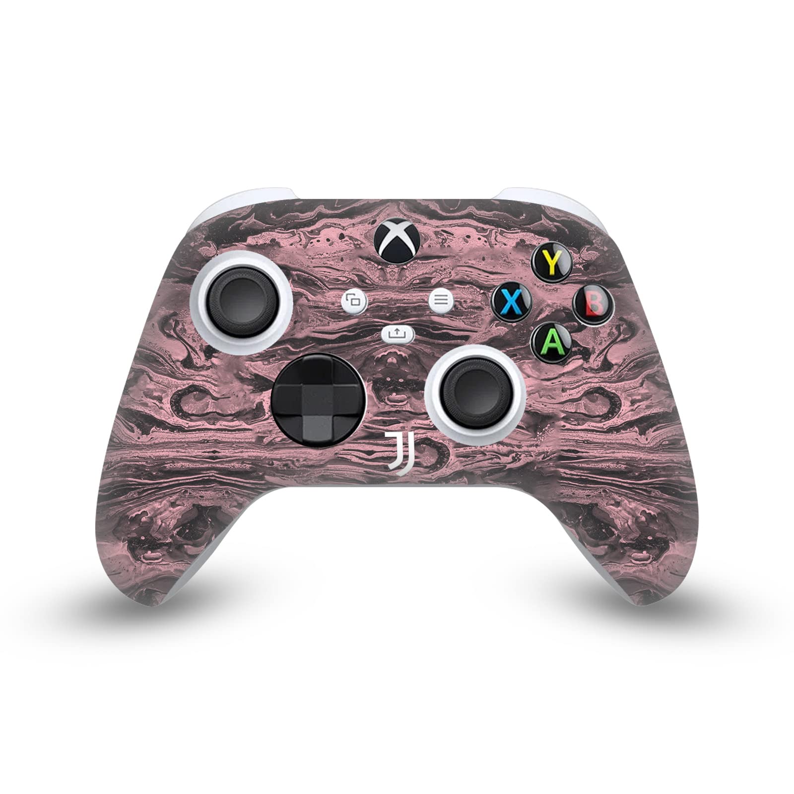 Officially Licensed Juventus FC Black & Pink Marble Vinyl Skin Decal for Xbox Series X Console & Controller - Gaming Accessories | Perfect for Gamers & Soccer Fans