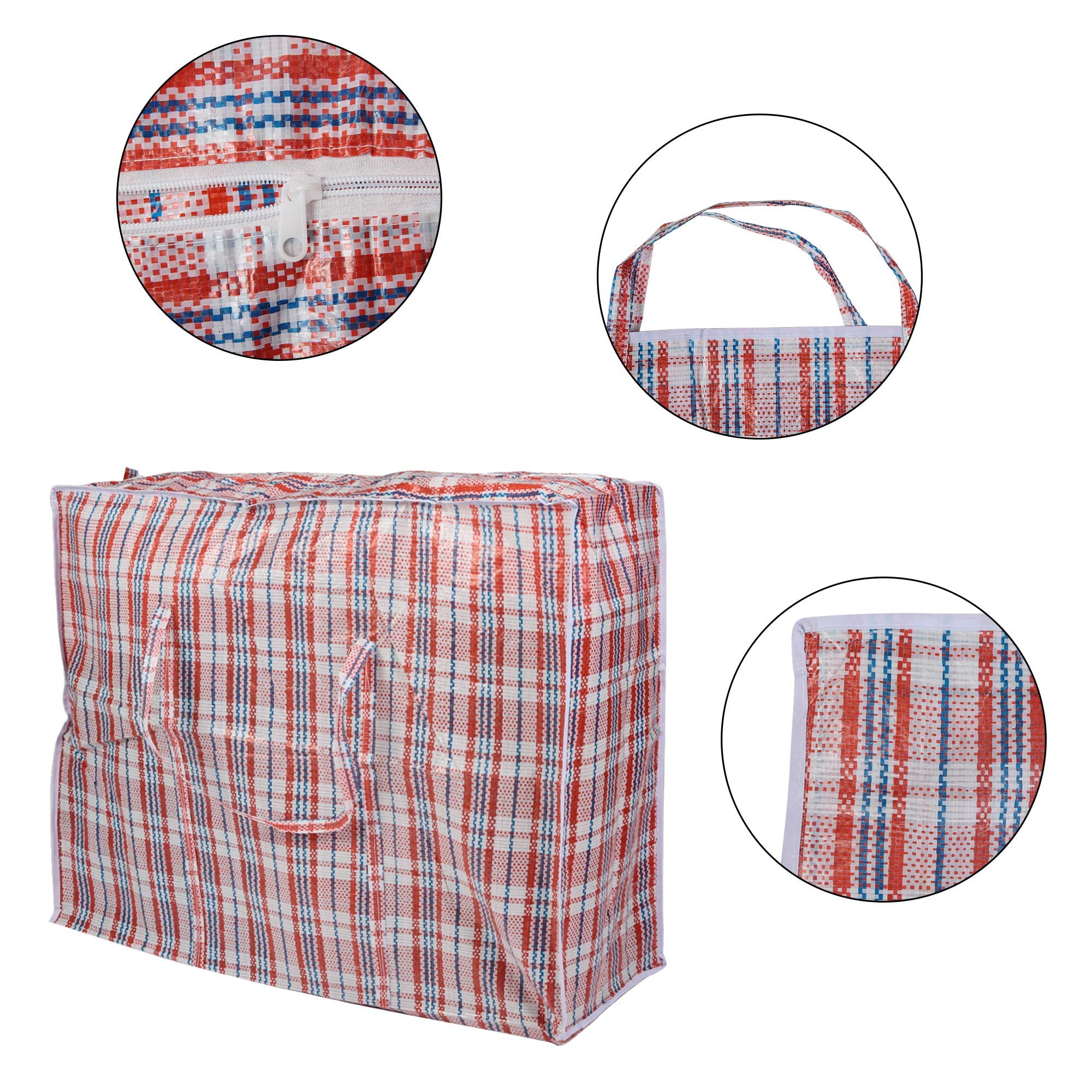 3PCS Heavy Duty 35 Gallon Extra Large Storage Bags - Reusable Moving Tote Bags with Zippers & Carrying Handles for Clothes, Blankets, Bedding, Shoes - Perfect for Home Organization, Moving, Travel & Storage