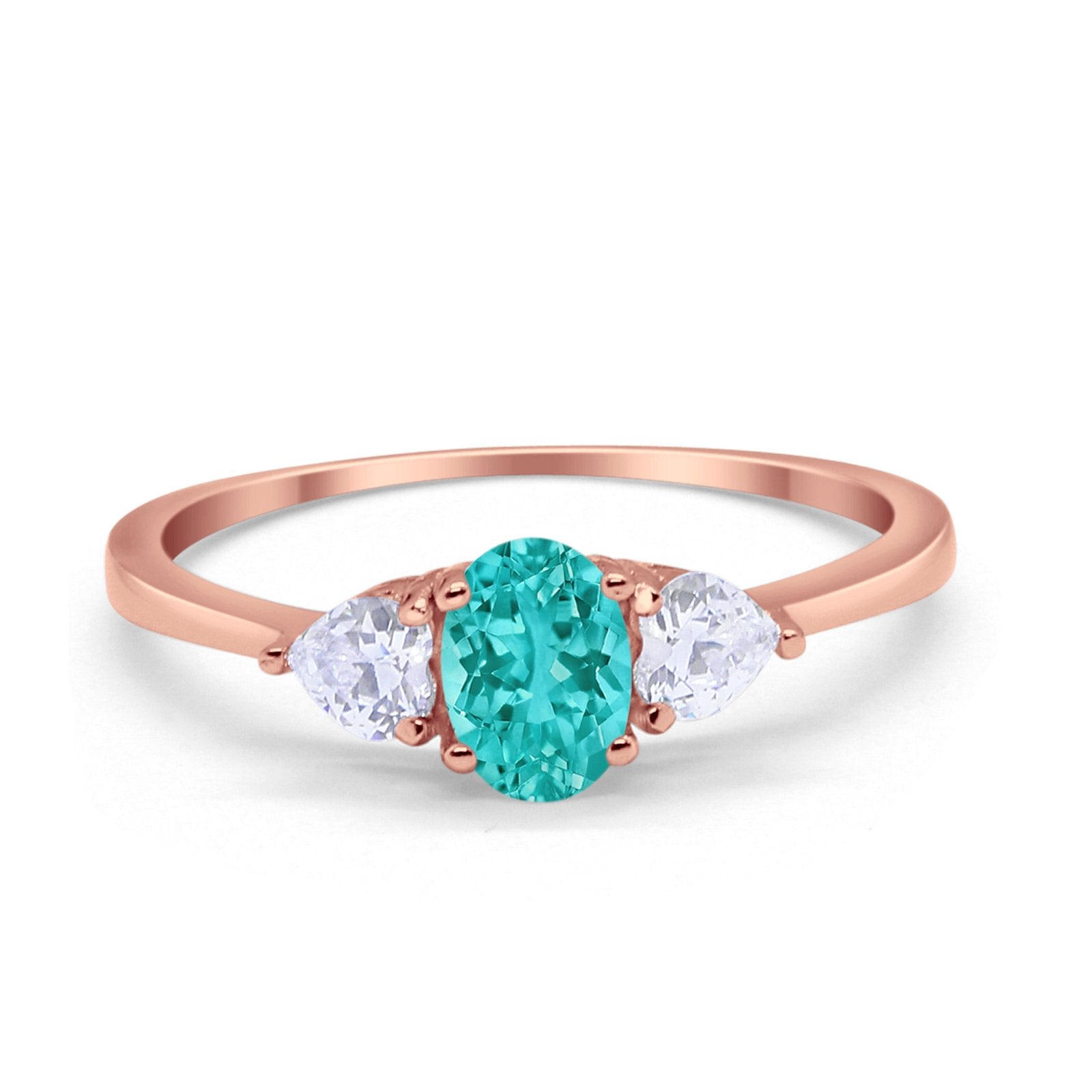 3 Stone Oval Promise Ring - 925 Sterling Silver with Simulated Cubic Zirconia - Elegant Fashion Jewelry for Women - Perfect for Anniversaries, Engagements & Special Occasions