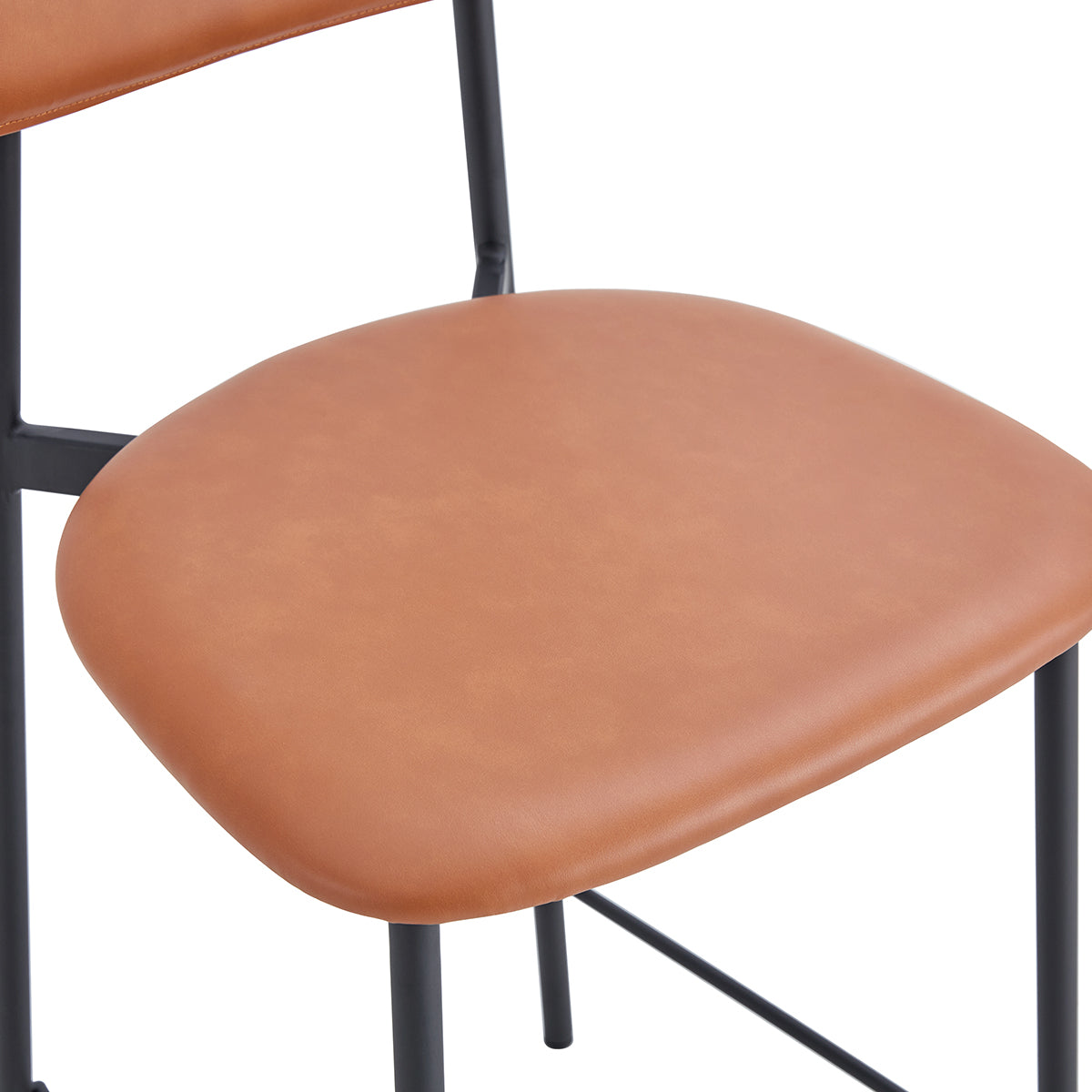 Premium Bailey Leatherette Bar Stools - Set of 2, Adjustable Height Counter Stools with Padded Seats for Kitchen Island, Breakfast Bar & Home Decor - Modern PU Leather Barstools for Dining & Entertainment Areas