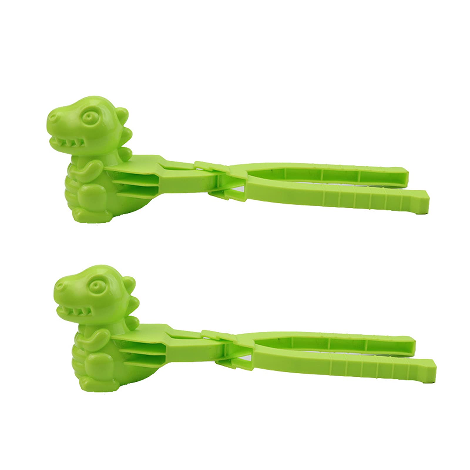 Dinosaur Snowball Maker & Sand Mold Tool Set - 2 Pack Green Large Dinosaur Shaped Winter & Beach Toys for Kids | Outdoor Snow Play & Sandcastle Building