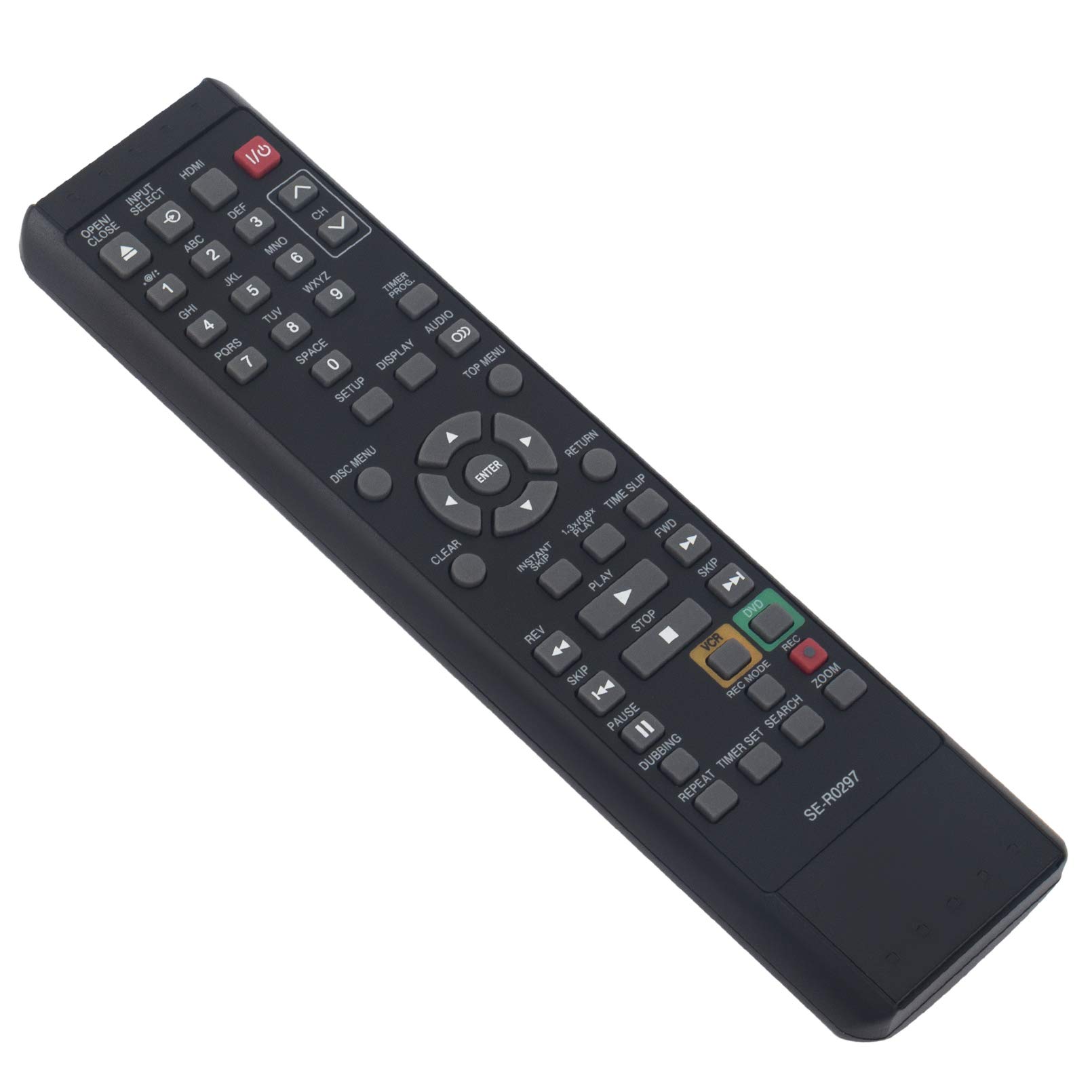 WINFLIKE SE-R0297 Replacement Remote Control for Toshiba DVD Recorder/CVR Combo D-VR7 DVR7 D-VR7KC DVR7KC D-VR7KC2 DVR7KC2 - Perfect for Home Entertainment & Media Playback