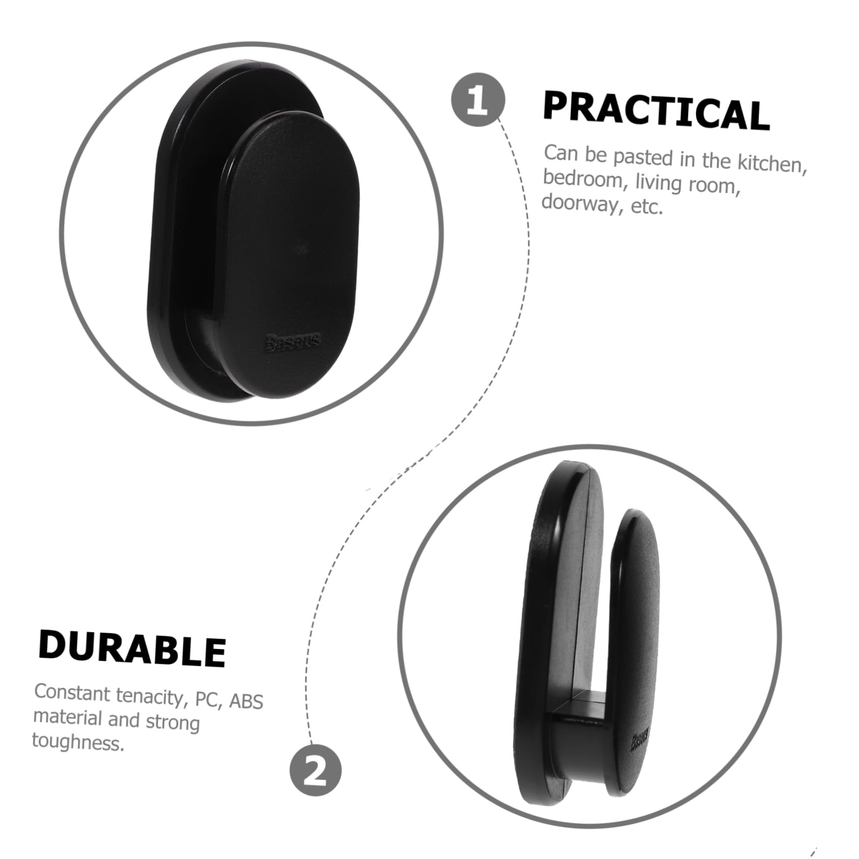 SEWOART 4pcs Car Hooks - Durable ABS Sticky Hooks for Car, Home, and Office - Perfect for Hanging Towels, Bags, and Accessories