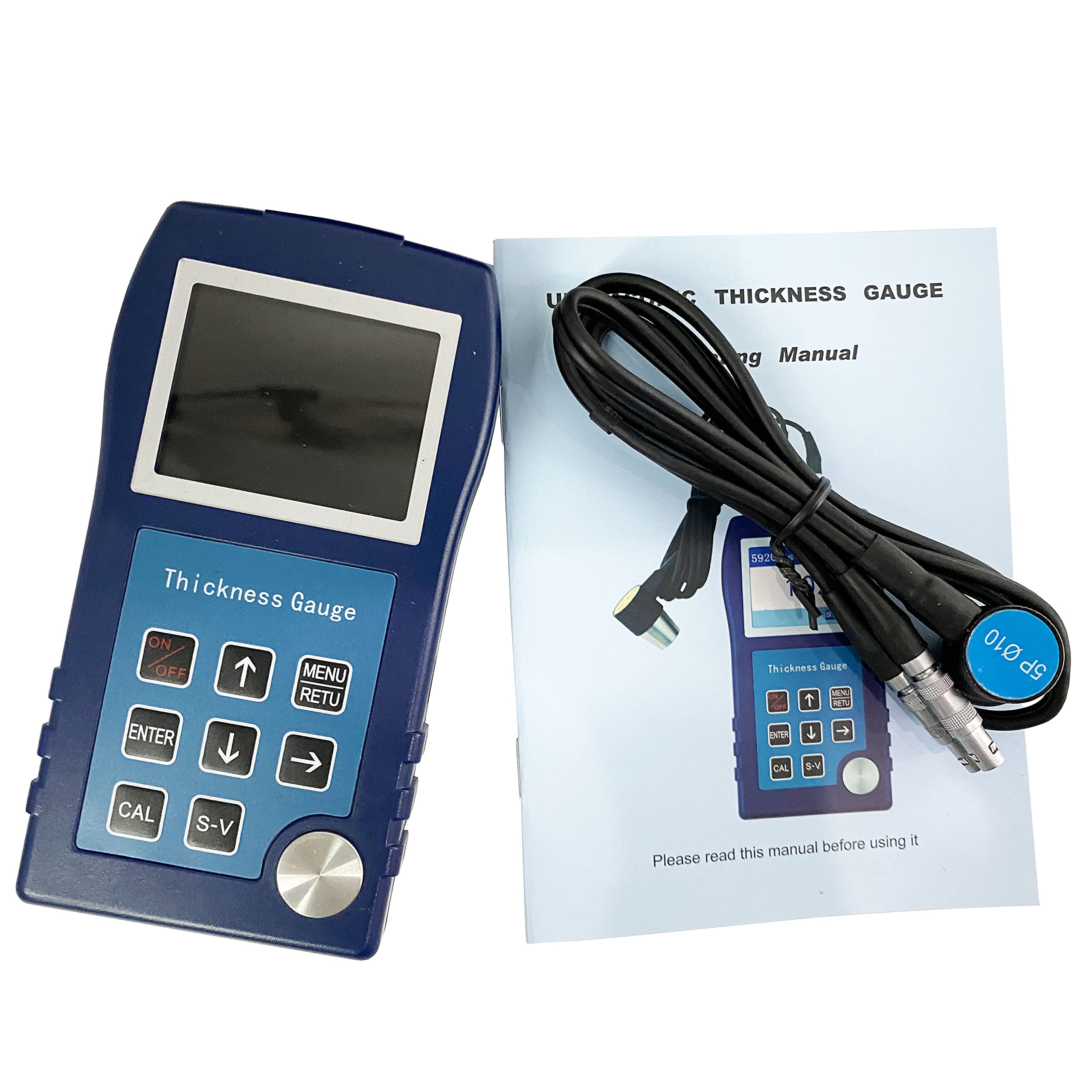 Professional Ultrasonic Thickness Gauge Tester 0.035-11.81 Inch (0.9-300mm) with 0.1mm Accuracy - Ideal for Steel Plate, Copper Plate, Glass & PVC Pipe Thickness Measurement | Industrial & Home DIY Use