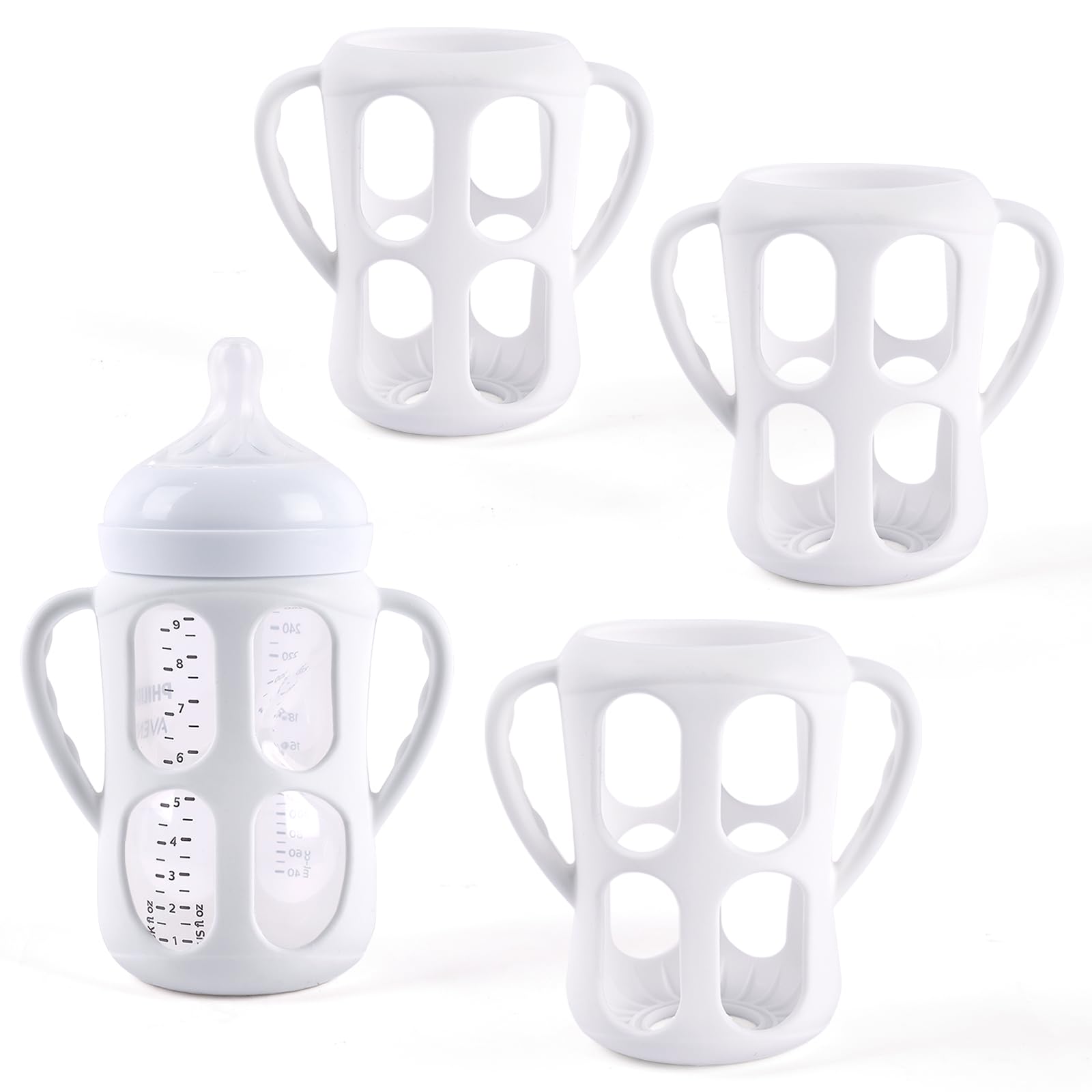 3 Pack Baby Bottle Handles for Philips Avent Natural Baby Bottles - Easy Grip Infant Feeding Accessories for Newborns & Toddlers - Perfect for On-the-Go Feeding, Daycare, and Travel