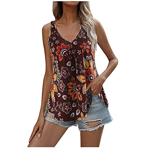 Women's Floral Print Black & White Retro Sleeveless Crop Tank Top - Casual Summer Blouse for Beach, Music Festivals & Streetwear Fashion