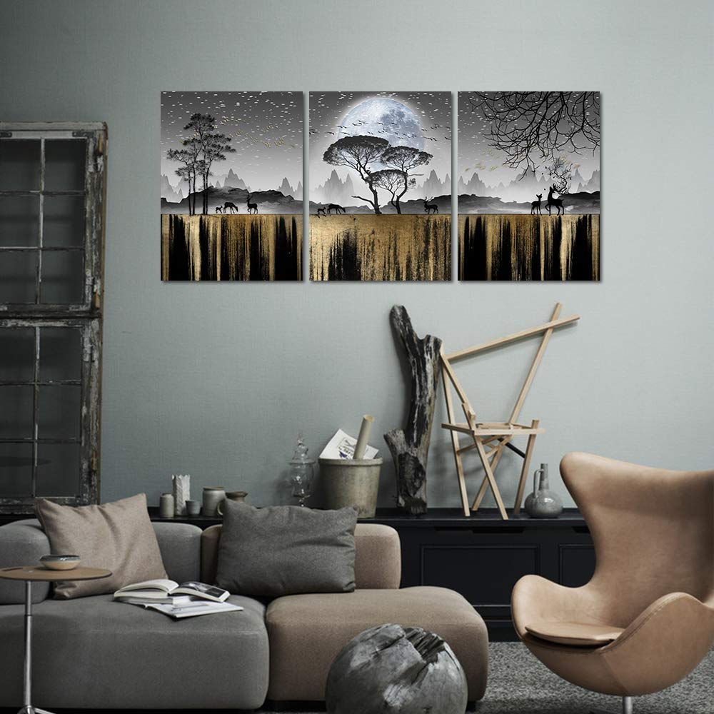 Black and White Tree Canvas Wall Art Print - Modern Home Decor for Living Room, Bedroom, Bathroom & Office - Perfect for Family Spaces, Kitchen Inspiration and Wall Decoration