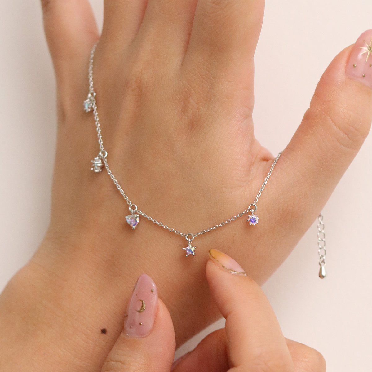 Smoked Topaz Heart Star Bracelet – Elegant Gemstone Jewelry for Women, Perfect for Valentine's Day Gifts & Romantic Occasions
