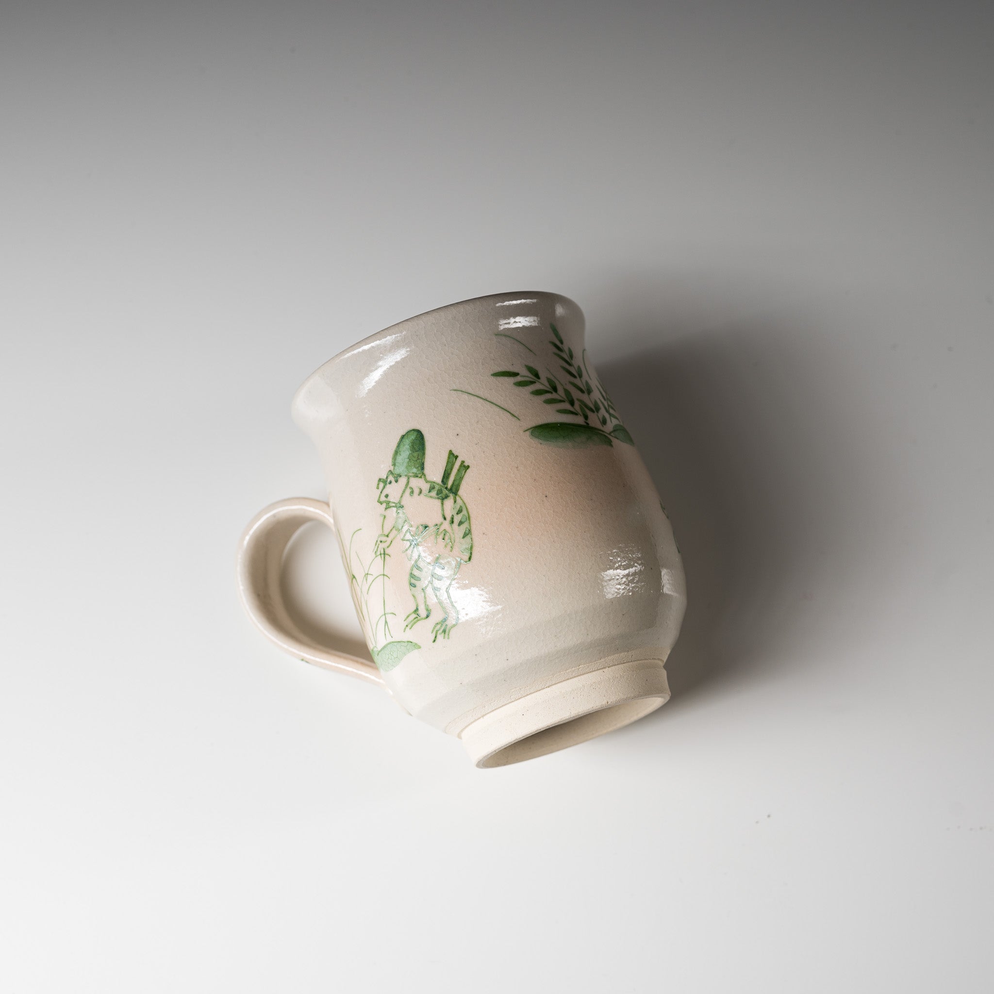 Handmade Kyoto Kiyomizu Ware Ceramic Mug - Gohon Kozanji Green - Authentic Japanese Tea Cup for Matcha, Coffee & Home Decor