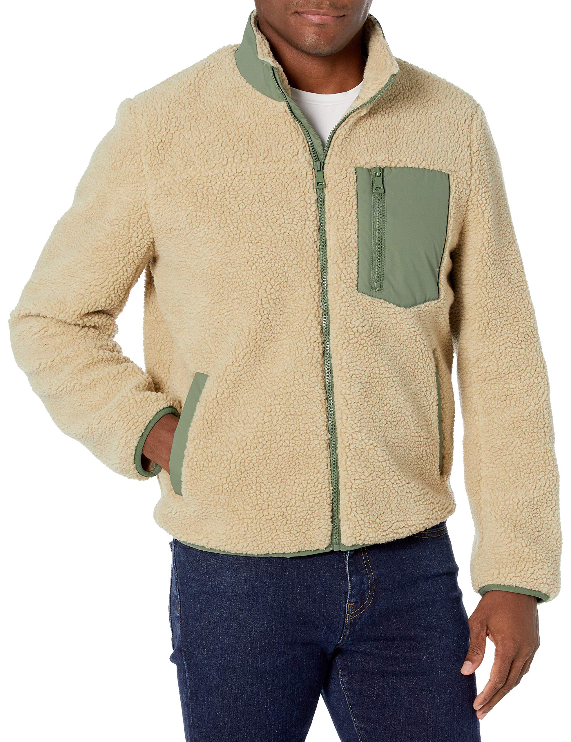 G.H. Bass & Co. Men's Sherpa Lined Stand Collar Jacket - Warm Winter Coat for Outdoor Activities, Casual Wear & Cold Weather Protection