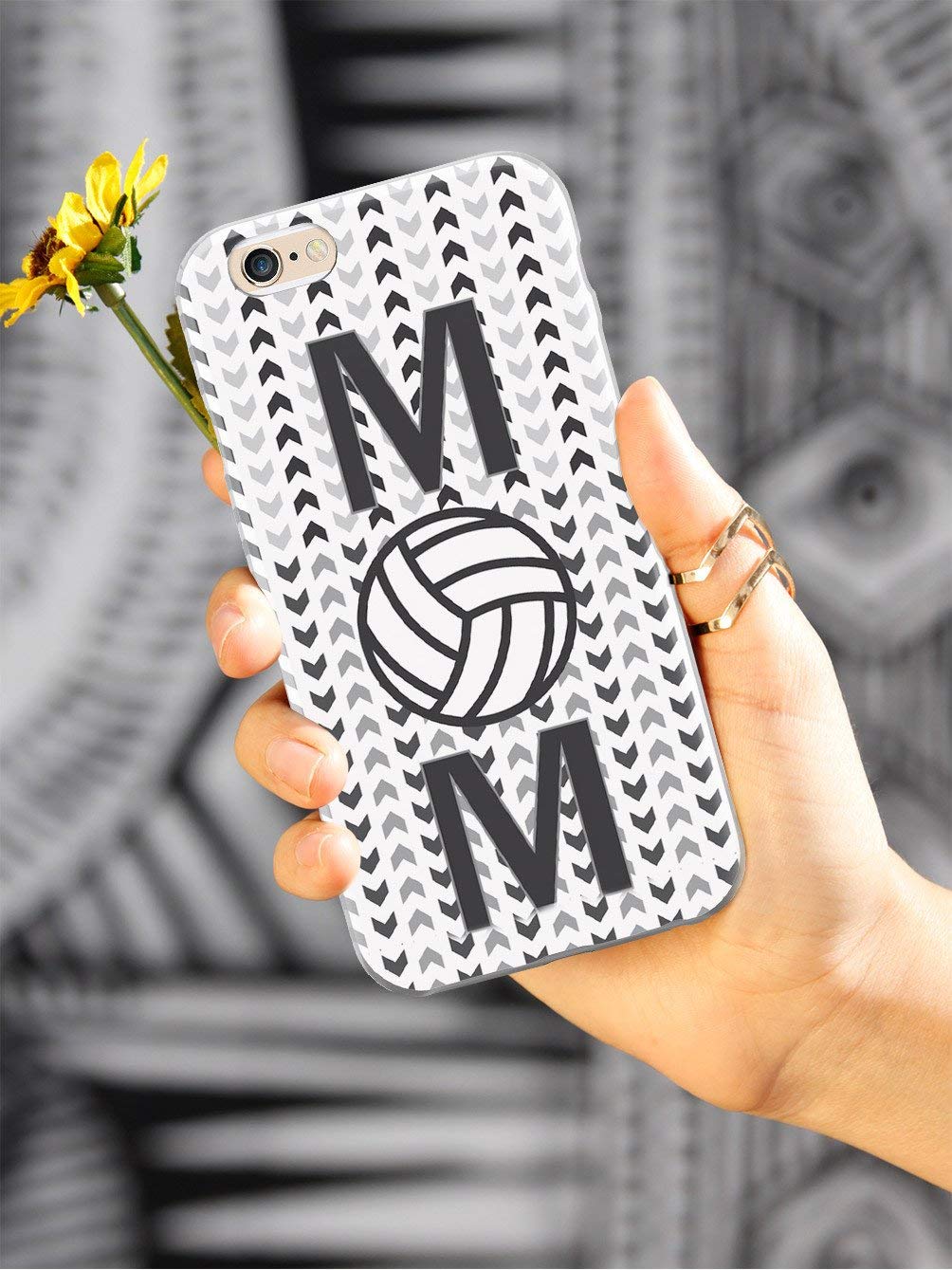 Inspired Cases - Shockproof iPhone 8 Case with 3D Textured Design | Volleyball Mom Chevron Pattern | Protective Cover for Apple iPhone 8 | Perfect for Sports Moms, Active Lifestyles & Everyday Use
