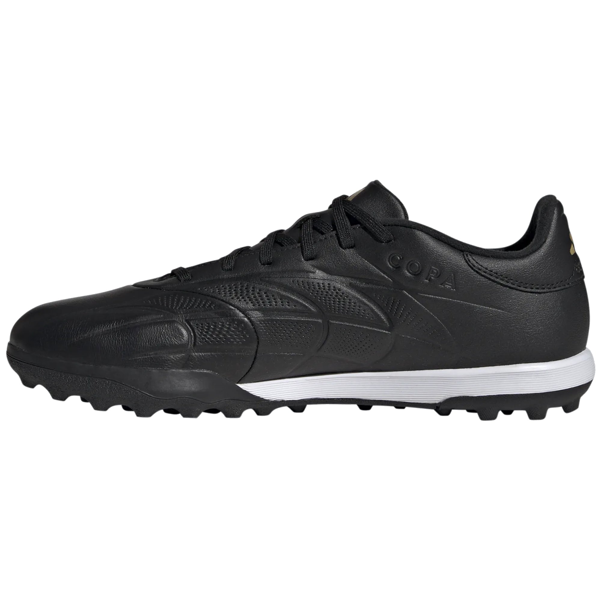 Adidas Copa Pure 2 League Turf TF Soccer Cleats - Black/Carbon/Gold Metallic - Men's Football Shoes for Artificial Grass - Perfect for Training & Matches on Turf Fields