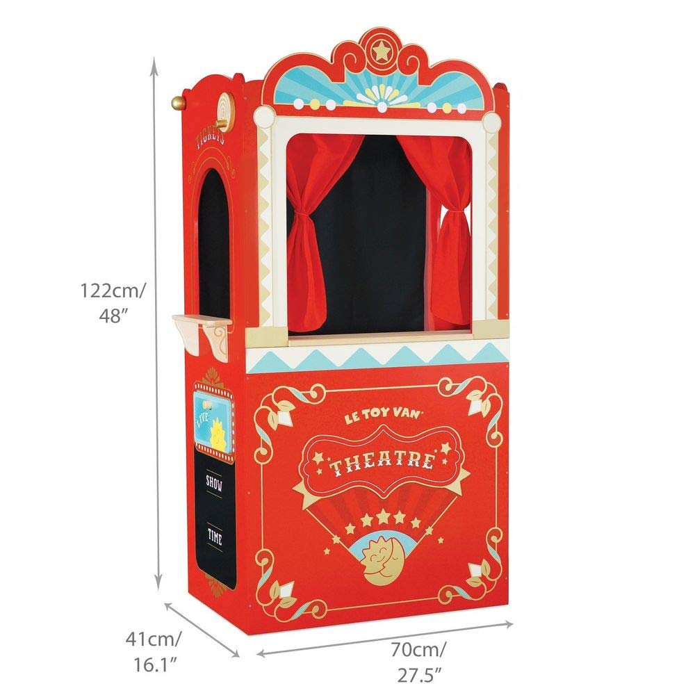 Le Toy Van TV333 Wooden Educational Puppet Theater - Kids Role Play Toy for Pretend Play & Storytelling | Perfect Gift for 3+ Year Olds | Preschool Learning & Family Entertainment Activity
