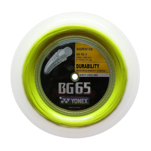 Yonex BG 65 Badminton String Reel 200m - Premium Badminton Racket String for Durability & Control - Perfect for Tournament Play & Professional Training