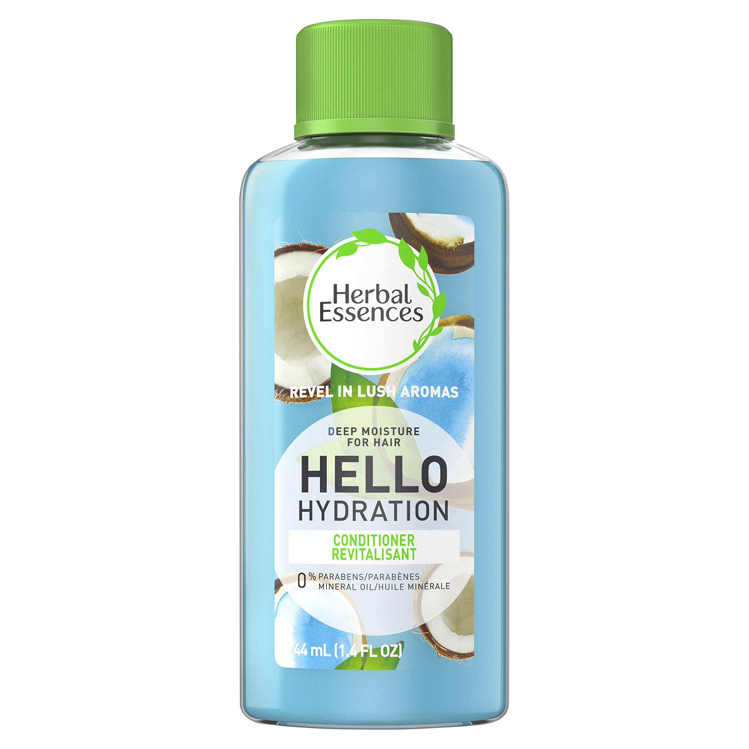Herbal Essences Hello Hydration Conditioner - Deep Moisture for Dry & Damaged Hair - 1.4 Fl Oz & 4.214 Fl Oz Travel Size - Sulfate Free & Paraben Free - Perfect for Daily Hair Care & Travel Essentials