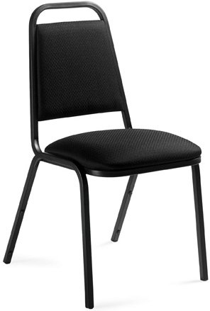OTG11934 Stacking Office Chair with Grey Quilted Seat - Ergonomic Desk Chair for Home Office, Conference Room & Workspace - Adjustable Height & Comfortable Support
