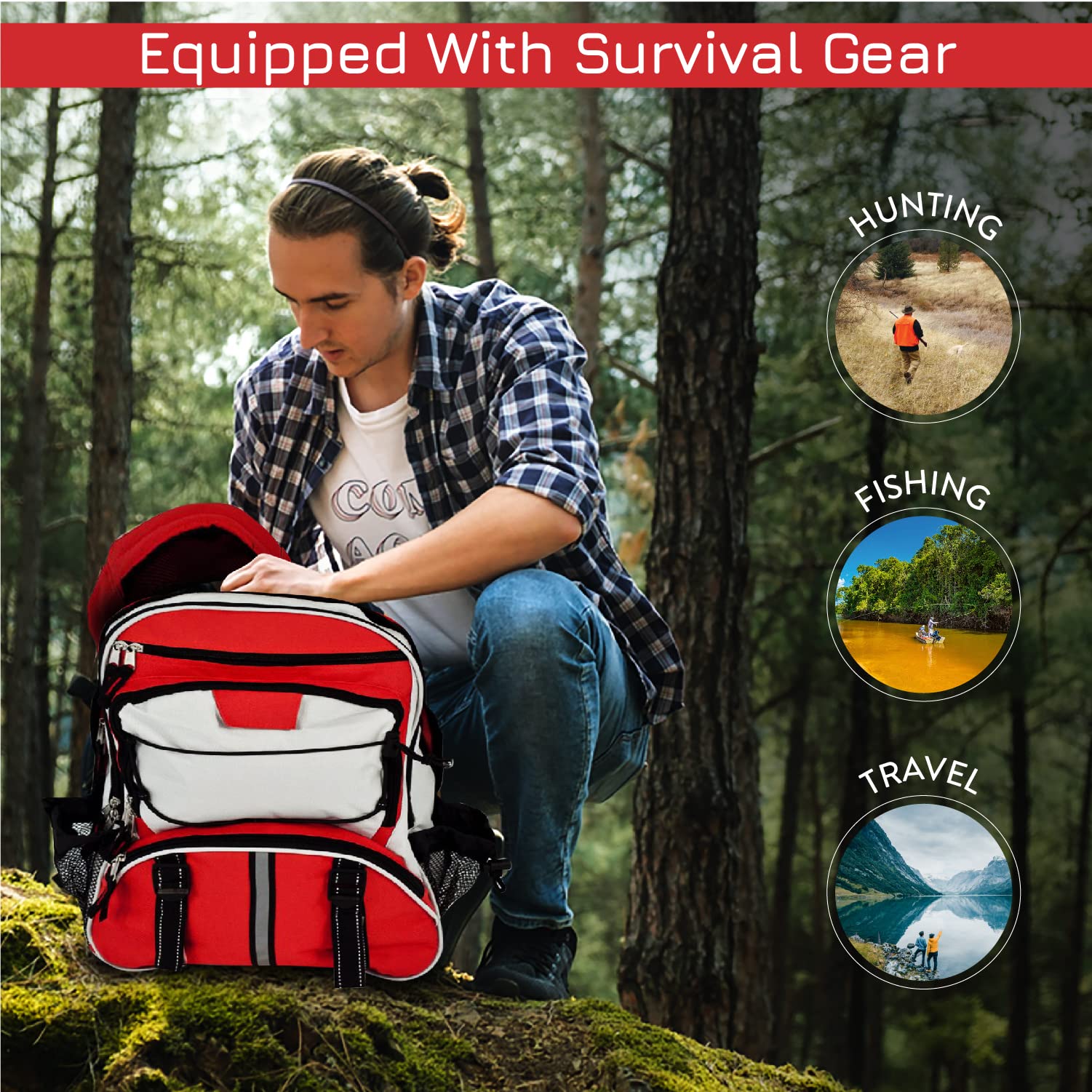 Guardian Survival Kit - 72-Hour Emergency Preparedness Backpack with Food, Water, First Aid, Flashlight, Hygiene Supplies & Shelter - Compact Survival Gear for Outdoor Adventures, Natural Disasters & Emergency Situations - Perfect for Camping, Hiking & Disaster Preparedness