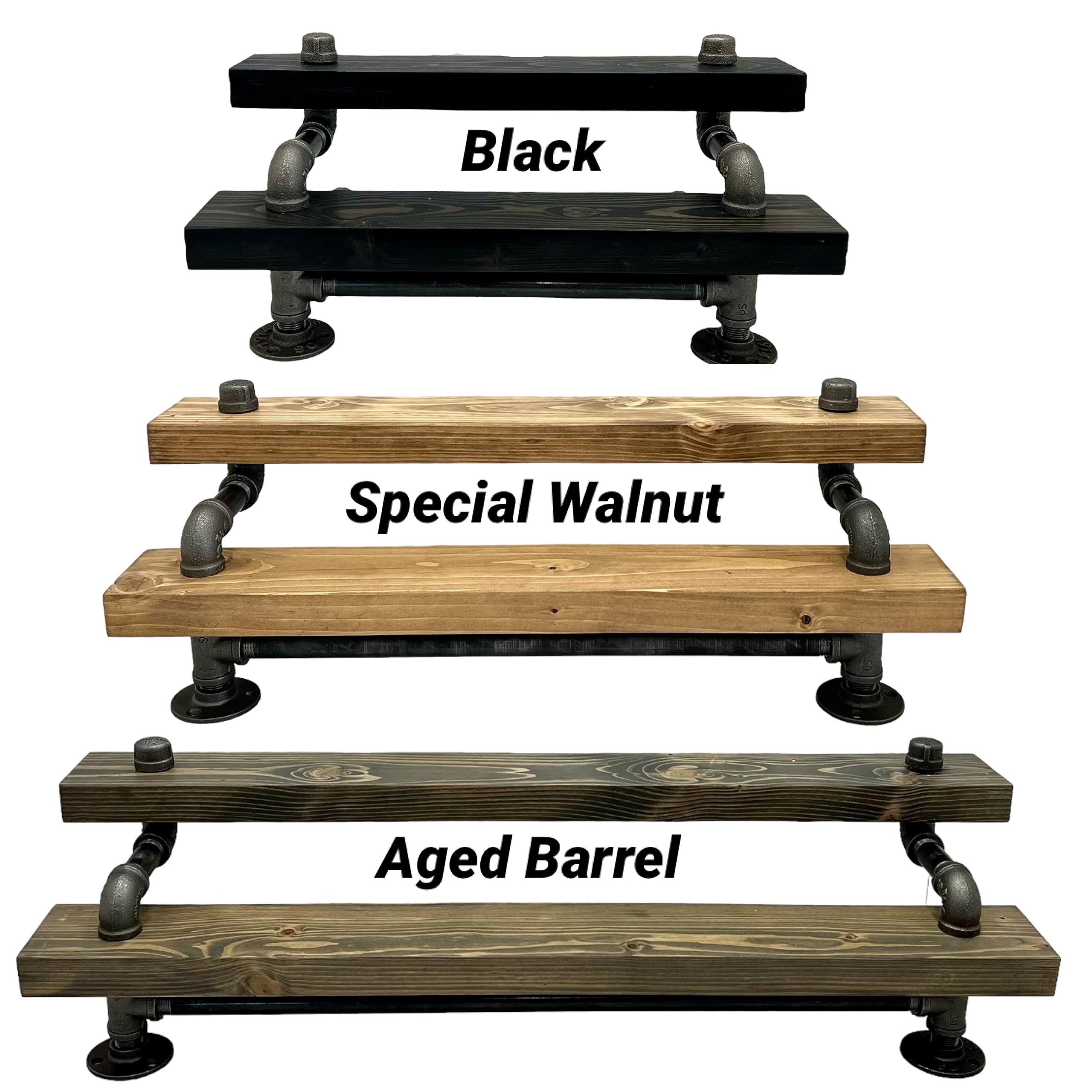 Industrial 2-Tier Freestanding Liquor Shelf - 36
