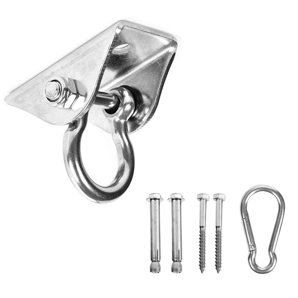 Heavy Duty Swing Hangers - 550 LB Capacity Stainless Steel Swing Suspension Hooks with 4 Screws for Concrete & Wooden Ceilings - Perfect for Hammocks, Porch Swings & Outdoor Play Equipment