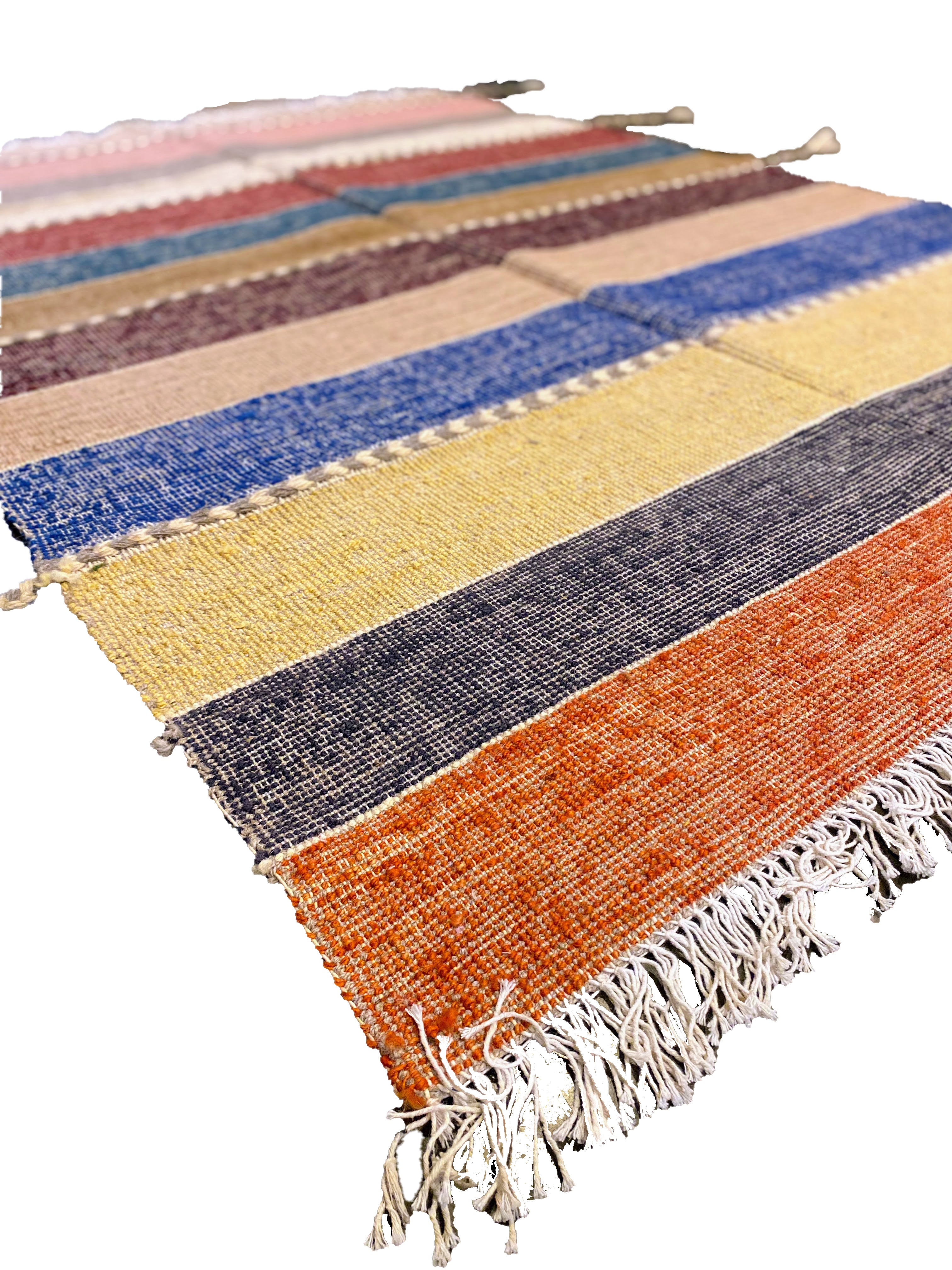 Modern Flatweave Wool Rug - 6.6 x 4.6 Feet Handmade Area Rug for Living Room, Bedroom & Dining Room - Soft & Durable Home Decor