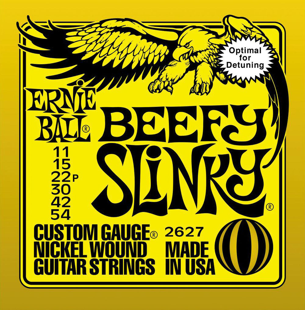 Ernie Ball Beefy Slinky Nickel Wound Electric Guitar Strings - Heavy Gauge for Rock & Metal, Perfect for Live Performances & Studio Recording