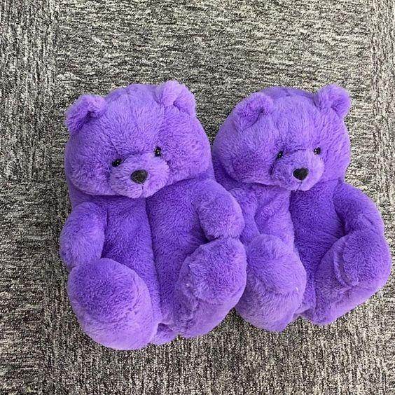 Cute Kawaii Teddy Bear Plush Slippers for Women - Soft Fuzzy House Shoes for Indoor Comfort - Perfect Gift for Girlfriend, Wife, Daughter - Cozy Home, Lounge & Bedroom Wear