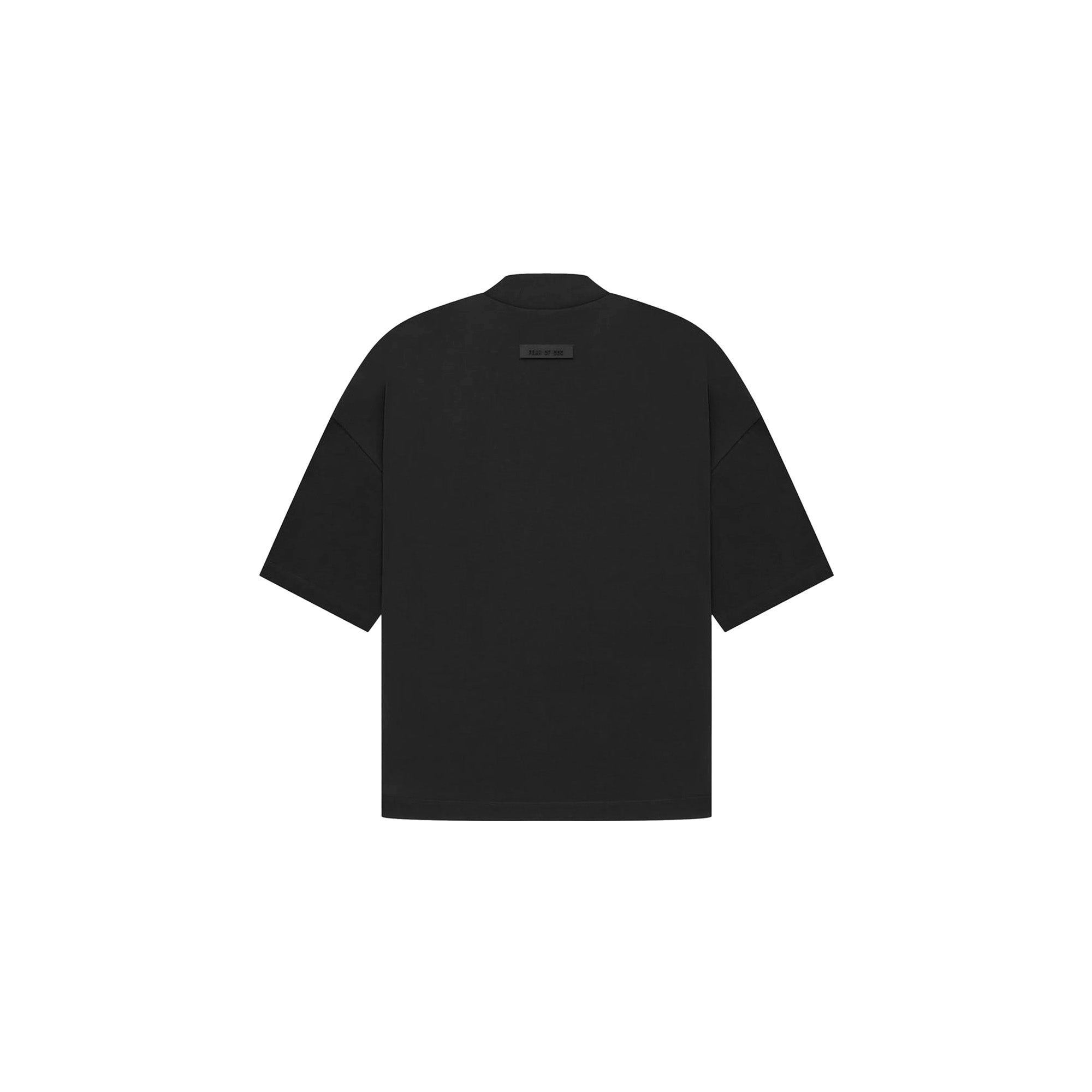 ESSENTIALS Arch Logo T-Shirt for Men & Women - Jet Black Cotton Tee (2023) | Casual Streetwear, Everyday Comfort & Layering Essential