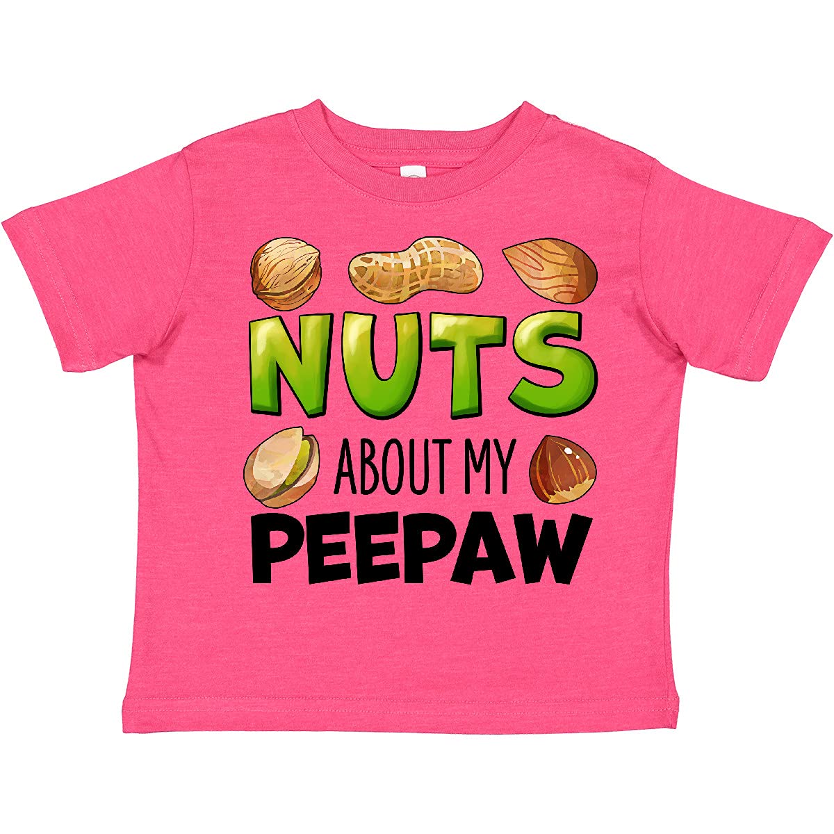 Inktastic 'Nuts About My Peepaw' Peanut Almond Pistachio Toddler T-Shirt - Cute Graphic Tee for Grandparents Day & Family Reunions