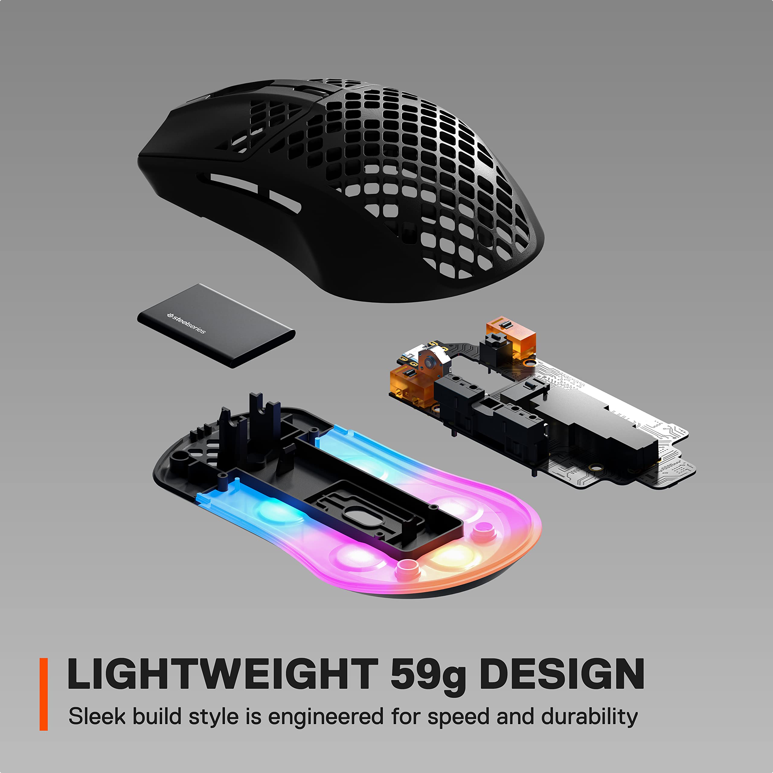 SteelSeries Aerox 3 Wireless Holey RGB Gaming Mouse & Apex 3 TKL RGB Gaming Keyboard Combo - Lightweight Esports Bundle for PC, PS5, Xbox Gaming Setup
