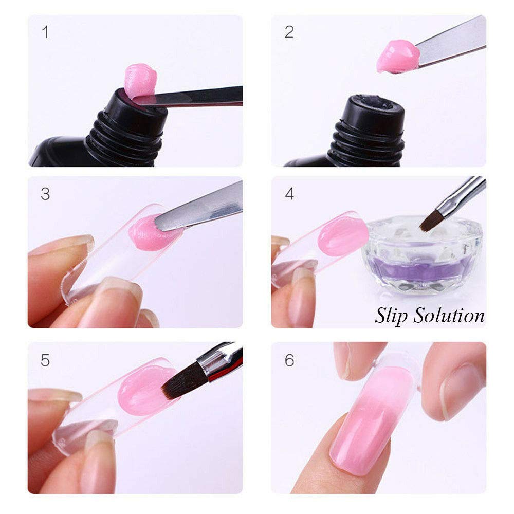 45ml Poly Gel Nail Liquid Slip Solution for Acrylic Builder Gel & Nail Extensions - Soak Off Solution for Shaped Nails | Perfect for Salon Professionals & DIY Manicures at Home